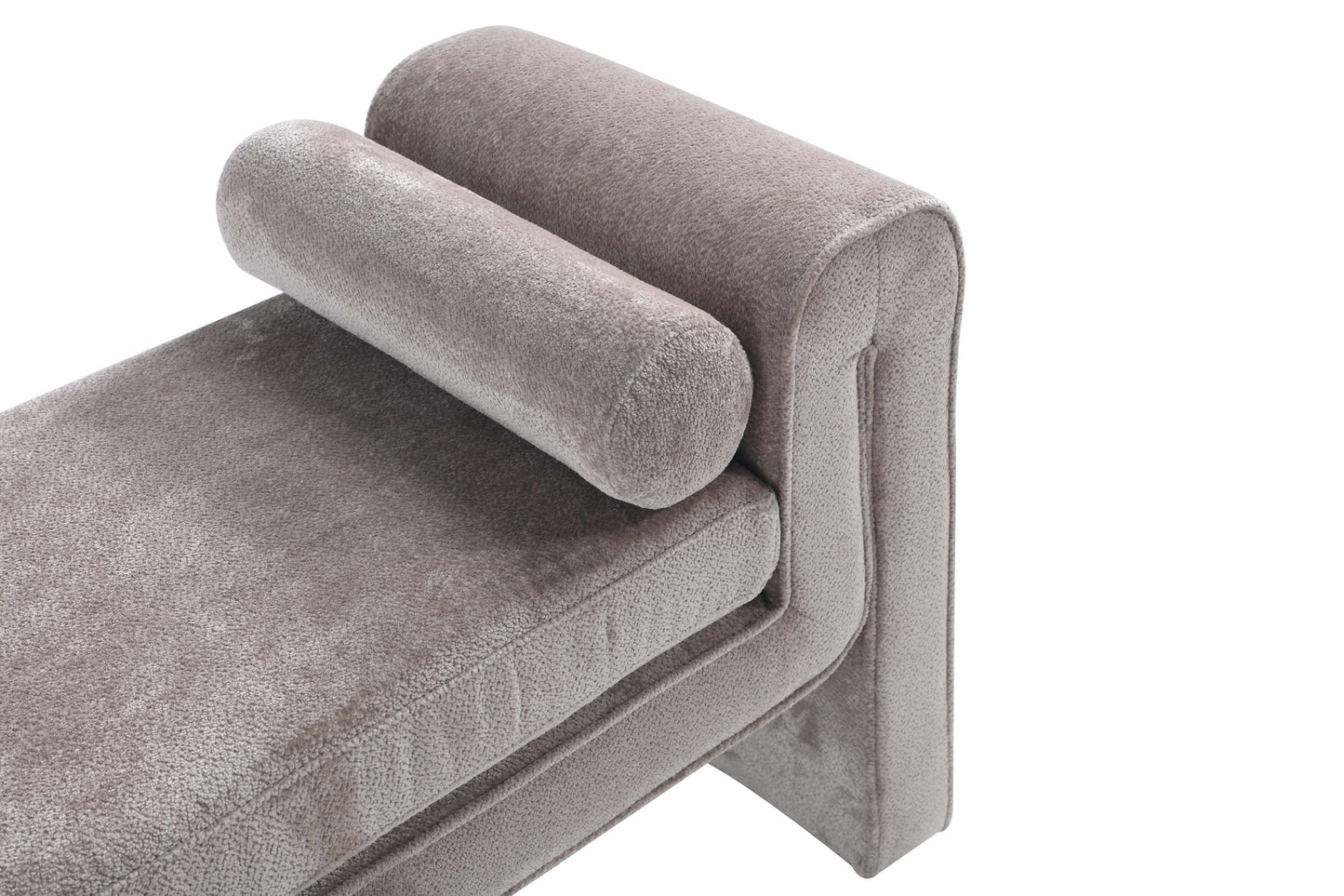 Concord Modern Glam Chenille Accent Bench in Dove BE001-DO