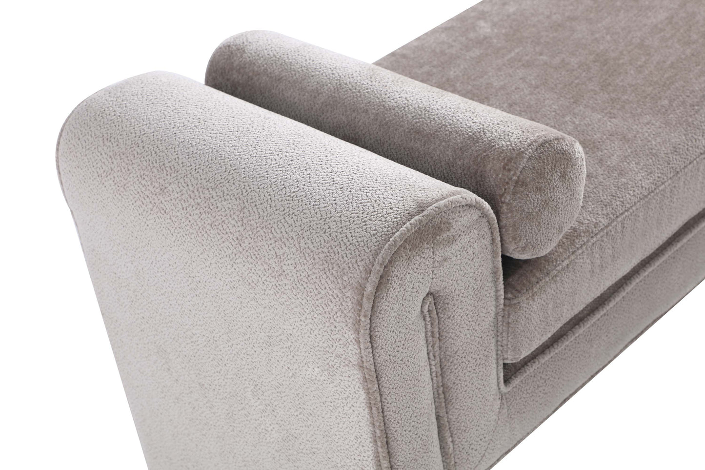 Concord Modern Glam Chenille Accent Bench in Dove BE001-DO