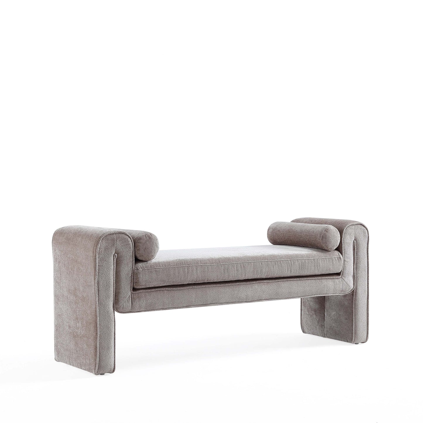 Concord Modern Glam Chenille Accent Bench in Dove BE001-DO