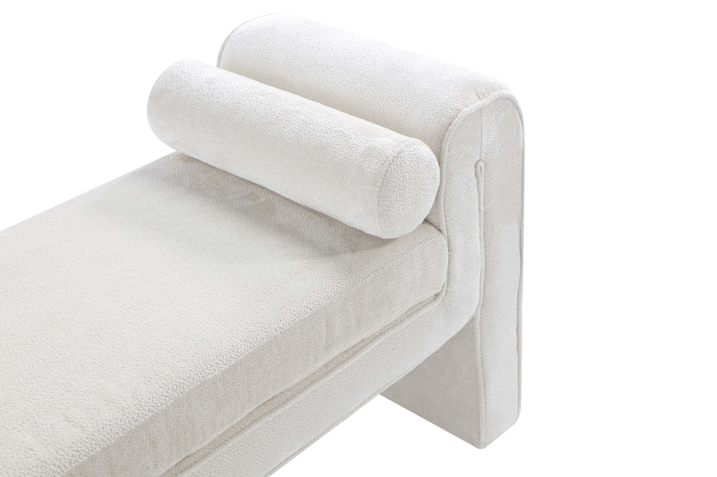 Concord Modern Glam Chenille Accent Bench in Ivory BE001-IV