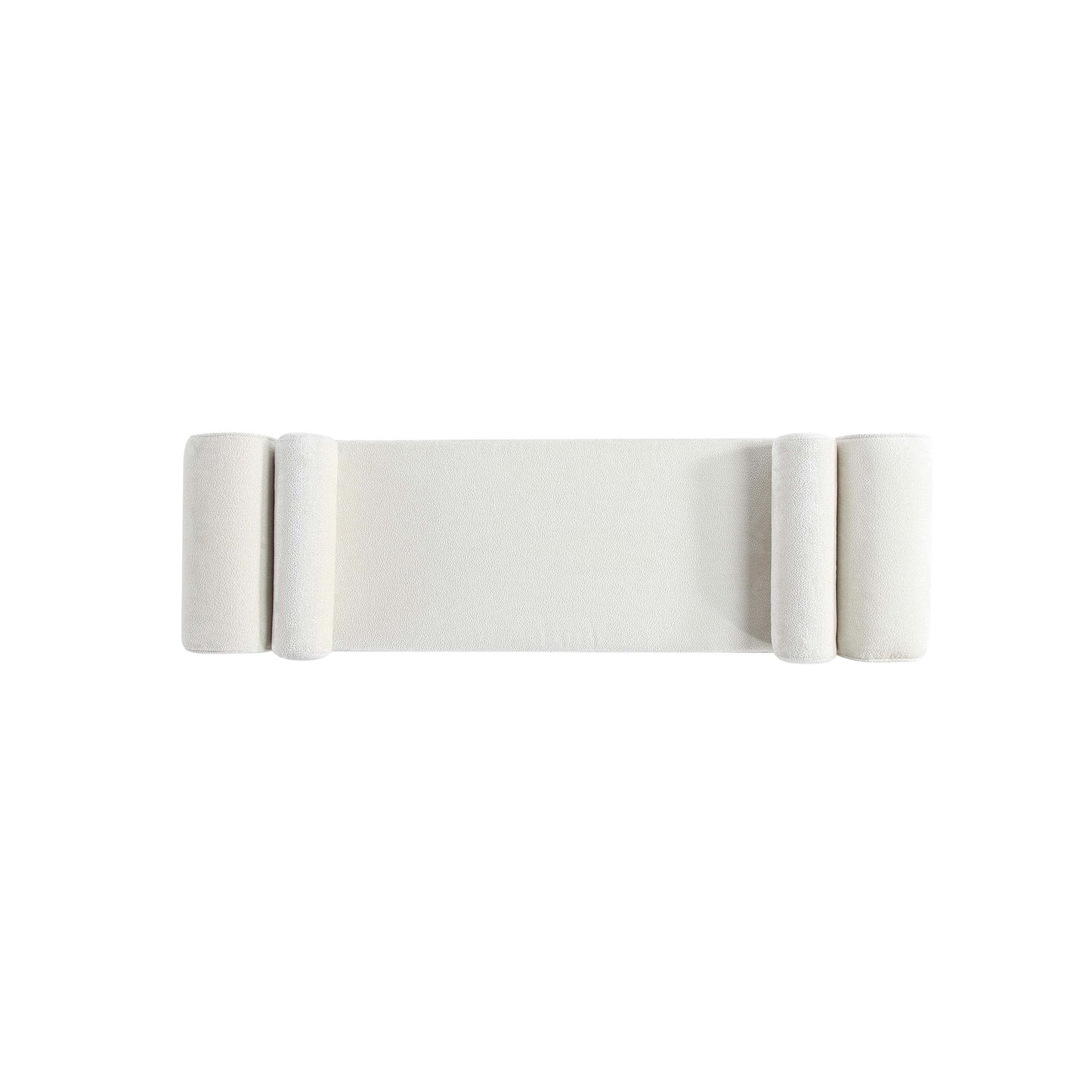 Concord Modern Glam Chenille Accent Bench in Ivory BE001-IV
