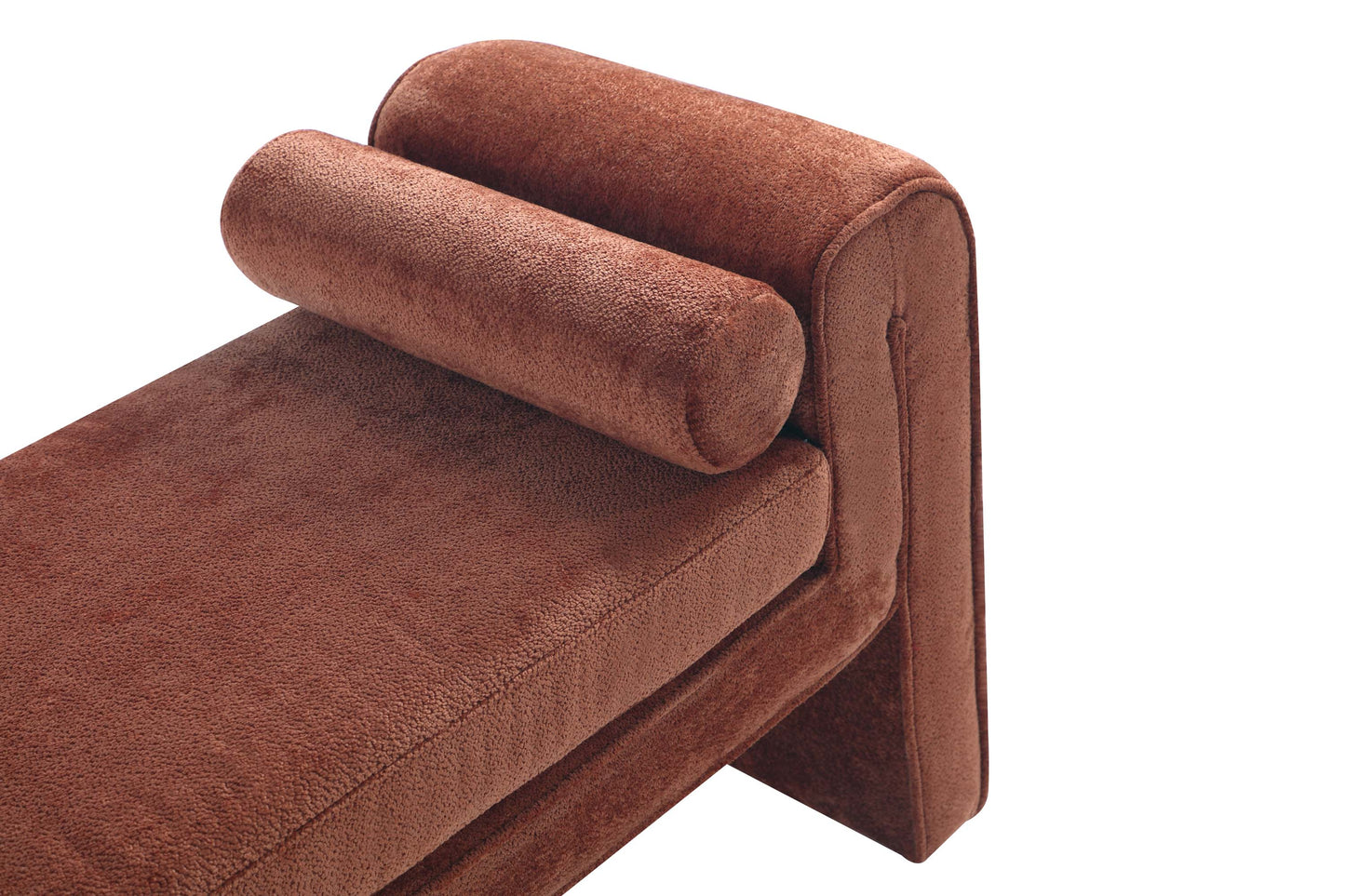 Concord Modern Glam Chenille Accent Bench in Terracotta BE001-TR