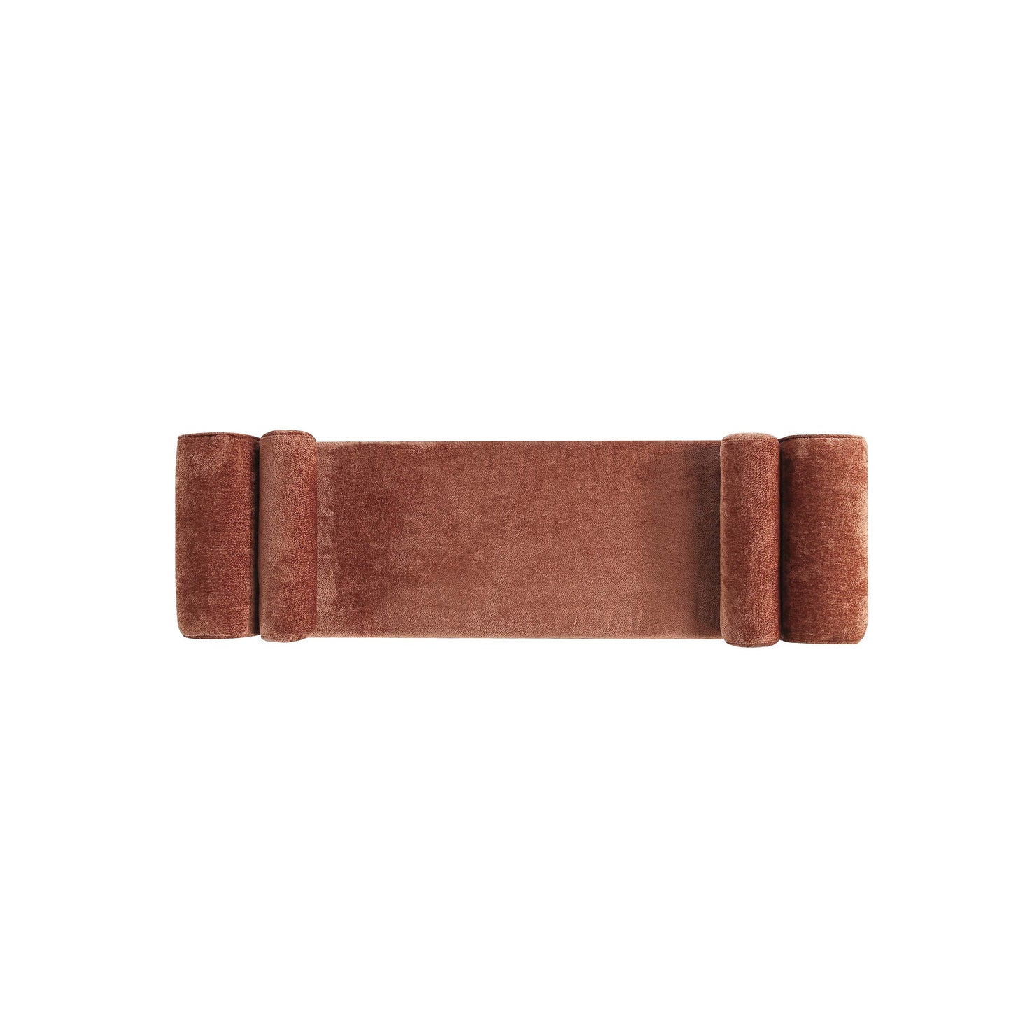 Concord Modern Glam Chenille Accent Bench in Terracotta BE001-TR