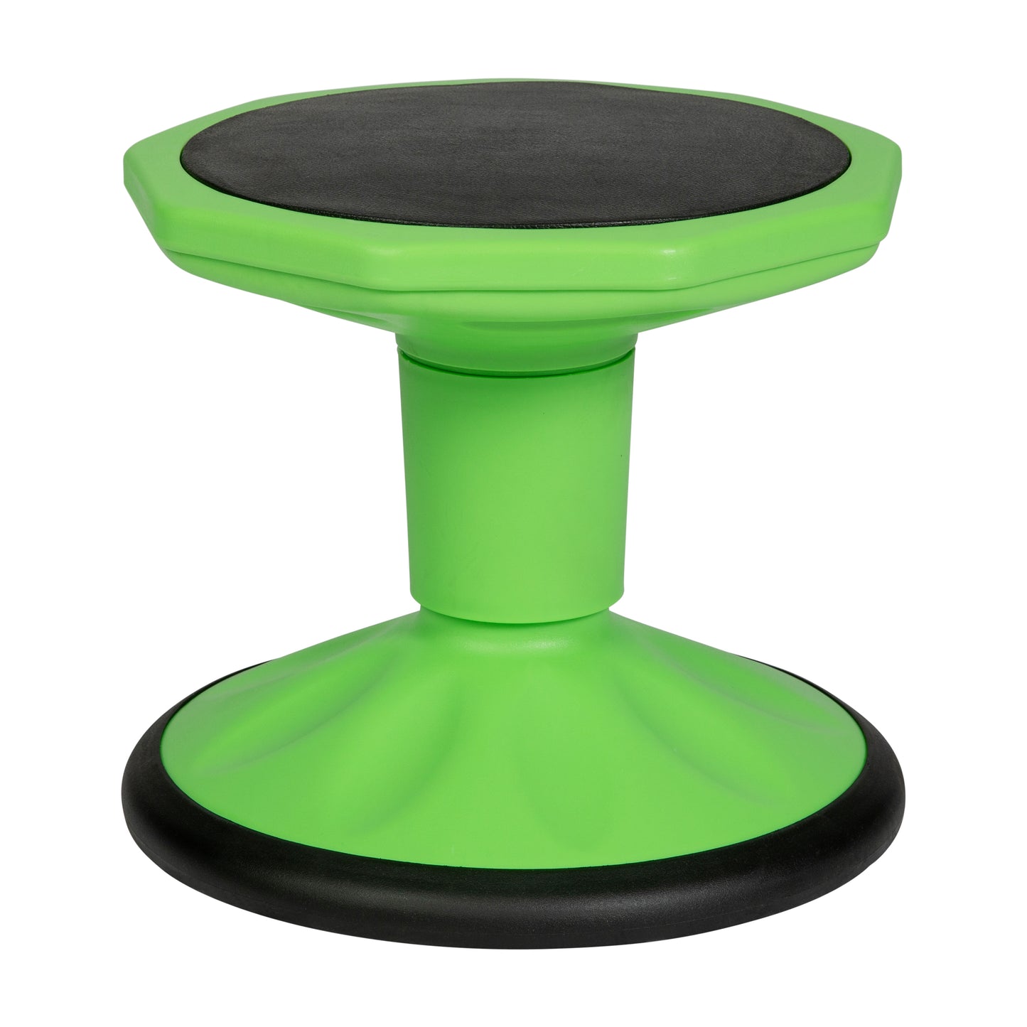 Lucas Fixed Height Kids Flexible Active Stool for Classroom and Home with Non-Skid Bottom in Green, 12" Seat Height Green