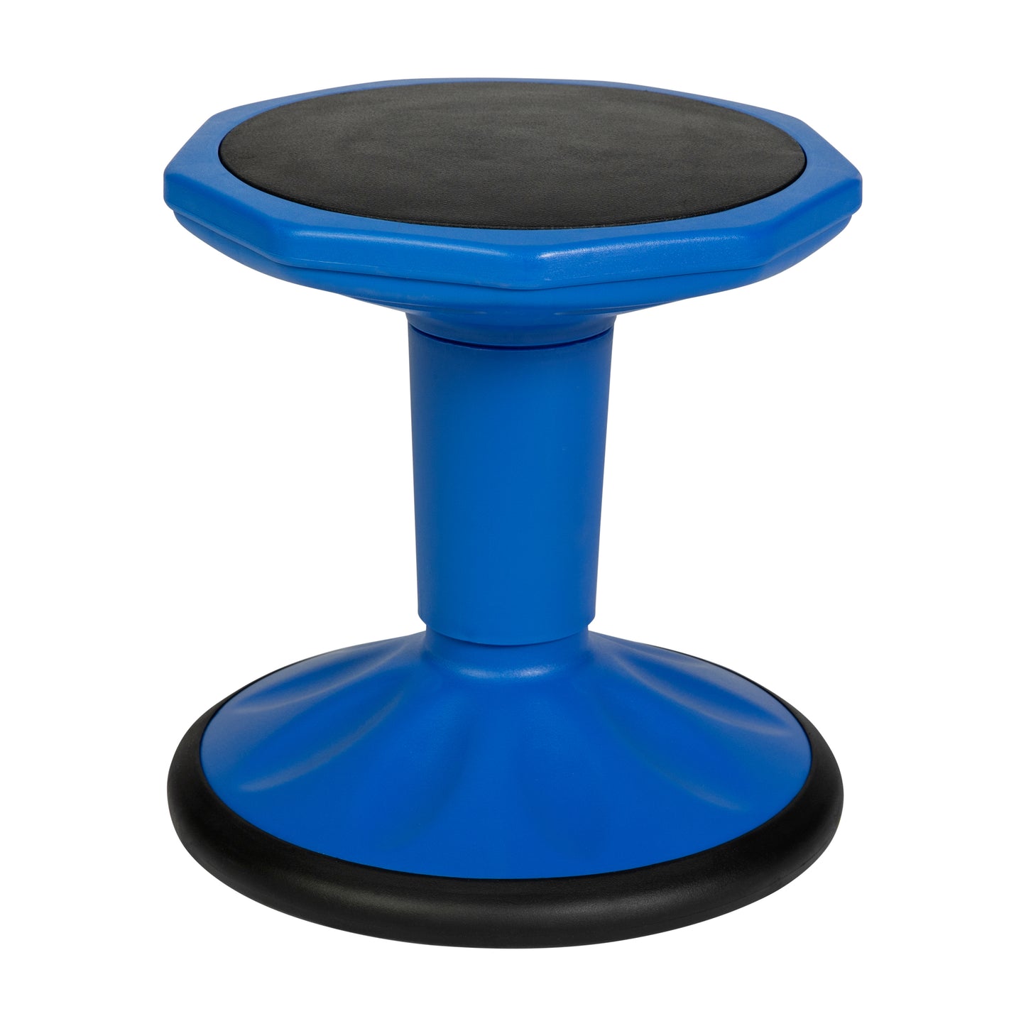 Lucas Fixed Height Kids Flexible Active Stool for Classroom and Home with Non-Skid Bottom in Blue, 14" Seat Height Blue