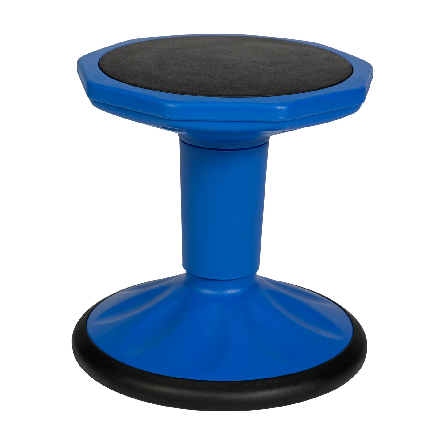 Lucas Fixed Height Kids Flexible Active Stool for Classroom and Home with Non-Skid Bottom in Blue, 14" Seat Height Blue