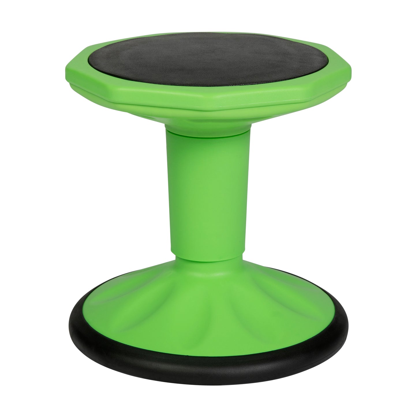 Lucas Fixed Height Kids Flexible Active Stool for Classroom and Home with Non-Skid Bottom in Green, 14" Seat Height Green