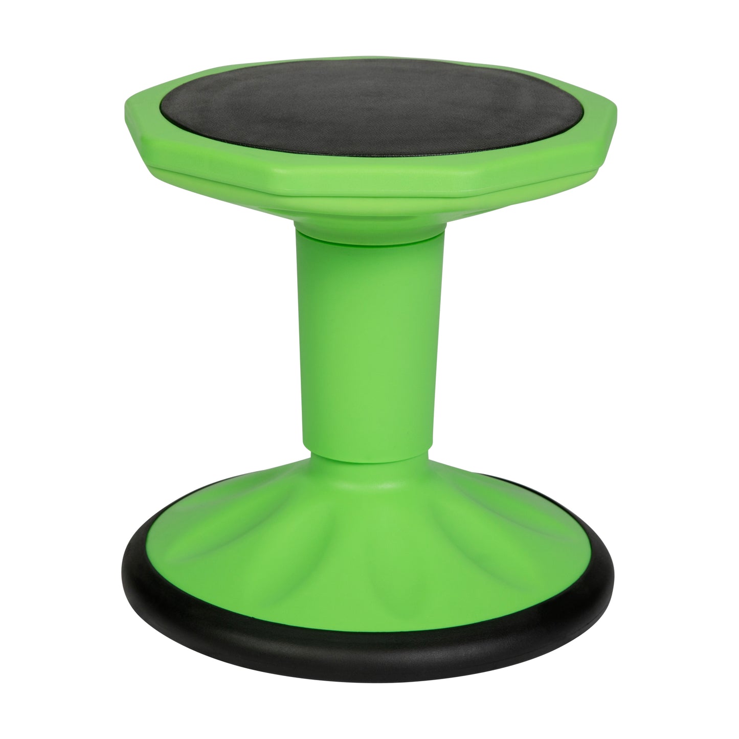 Lucas Fixed Height Kids Flexible Active Stool for Classroom and Home with Non-Skid Bottom in Green, 14" Seat Height Green