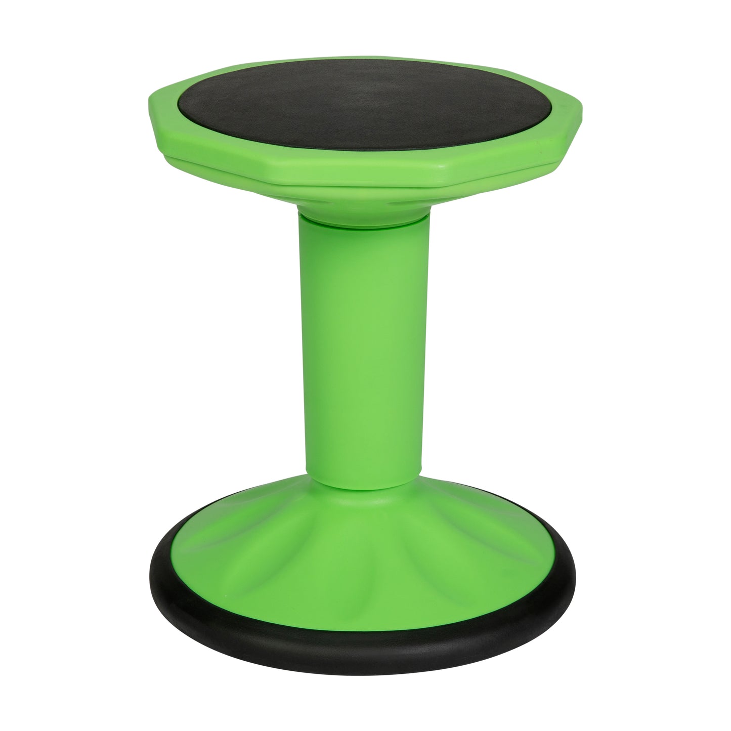 Lucas Fixed Height Kids Flexible Active Stool for Classroom and Home with Non-Skid Bottom in Green, 16" Seat Height Green BFT-9001F-16-GRN-GG