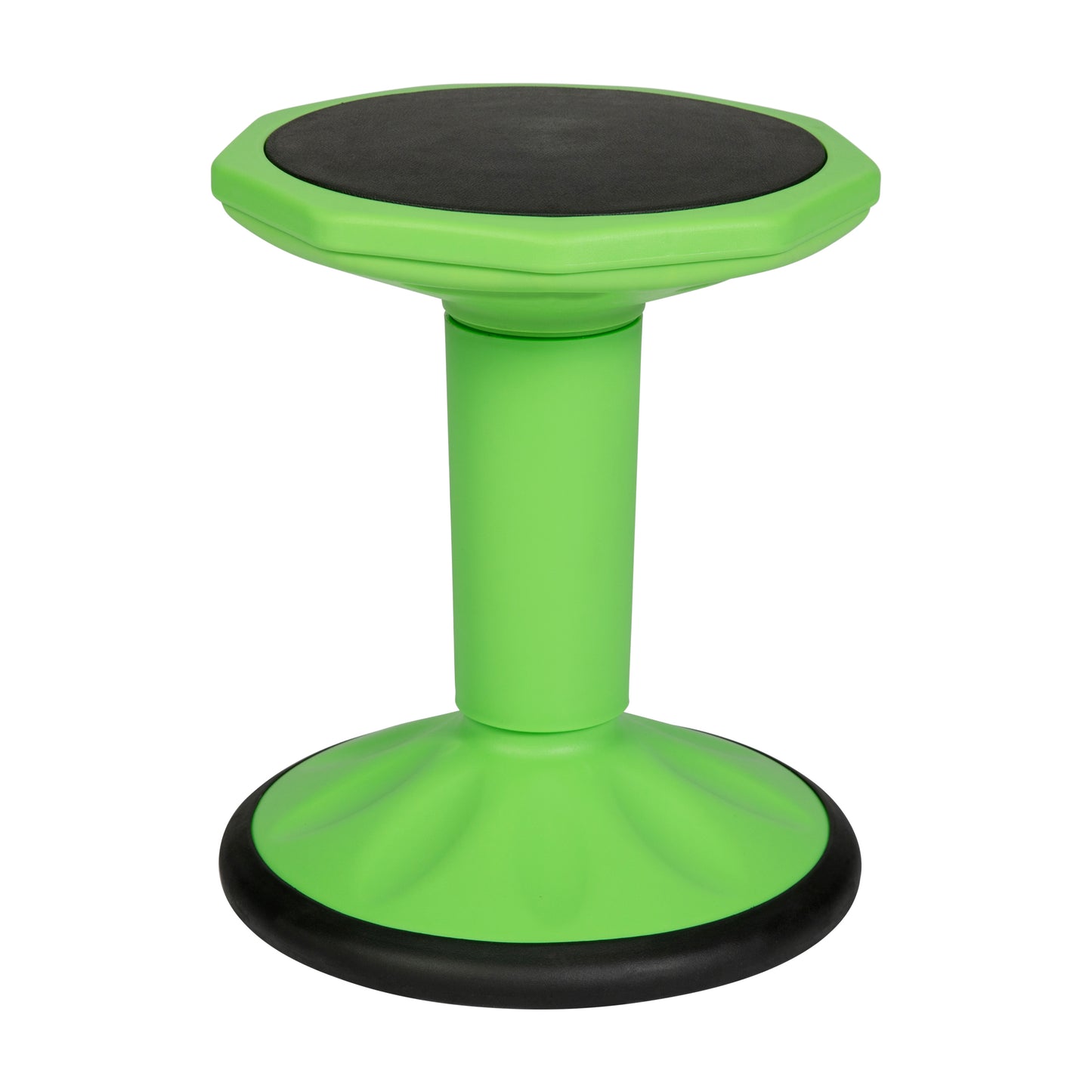 Lucas Fixed Height Kids Flexible Active Stool for Classroom and Home with Non-Skid Bottom in Green, 16" Seat Height Green BFT-9001F-16-GRN-GG