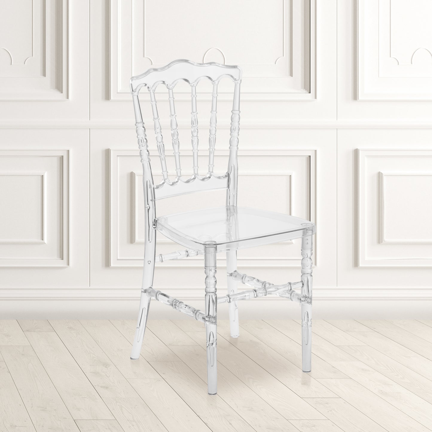 Flash Elegance Crystal Ice Napoleon Stacking Chair Crystal Ice