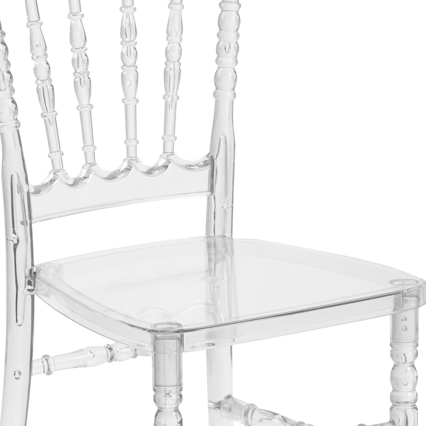 Flash Elegance Crystal Ice Napoleon Stacking Chair Crystal Ice