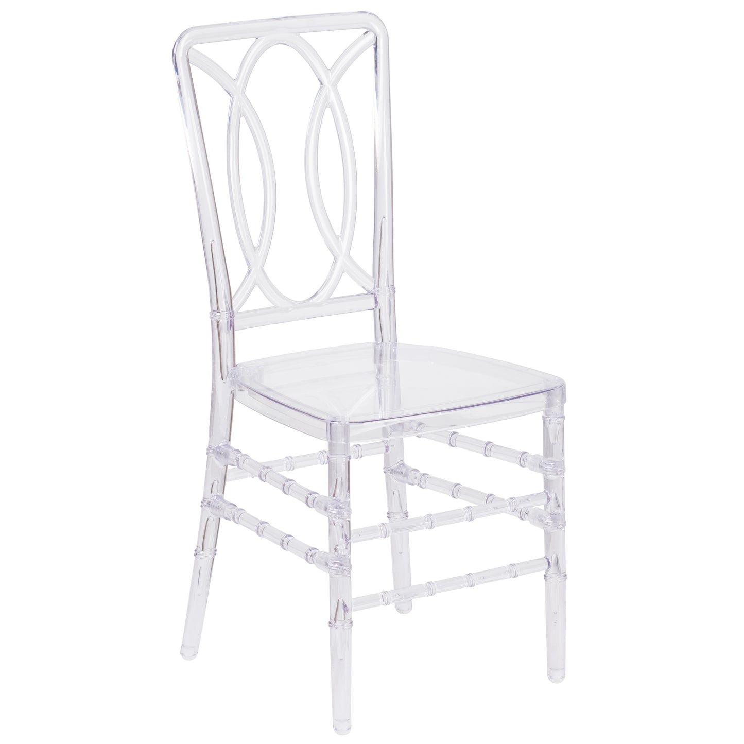 Flash Elegance Crystal Ice Stacking Chair with Designer Back - Event Chair - UV Resistant Crystal Ice