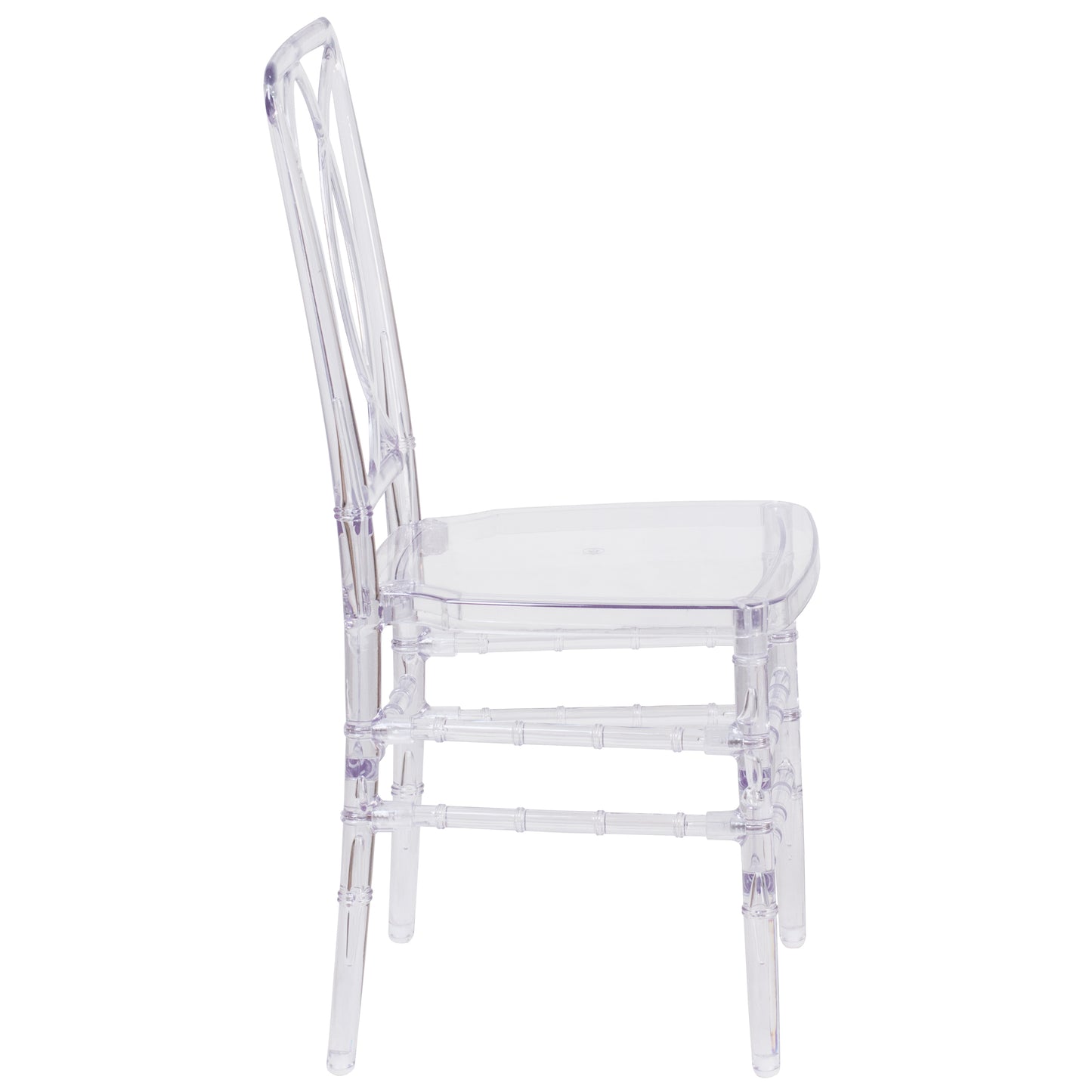 Flash Elegance Crystal Ice Stacking Chair with Designer Back - Event Chair - UV Resistant Crystal Ice
