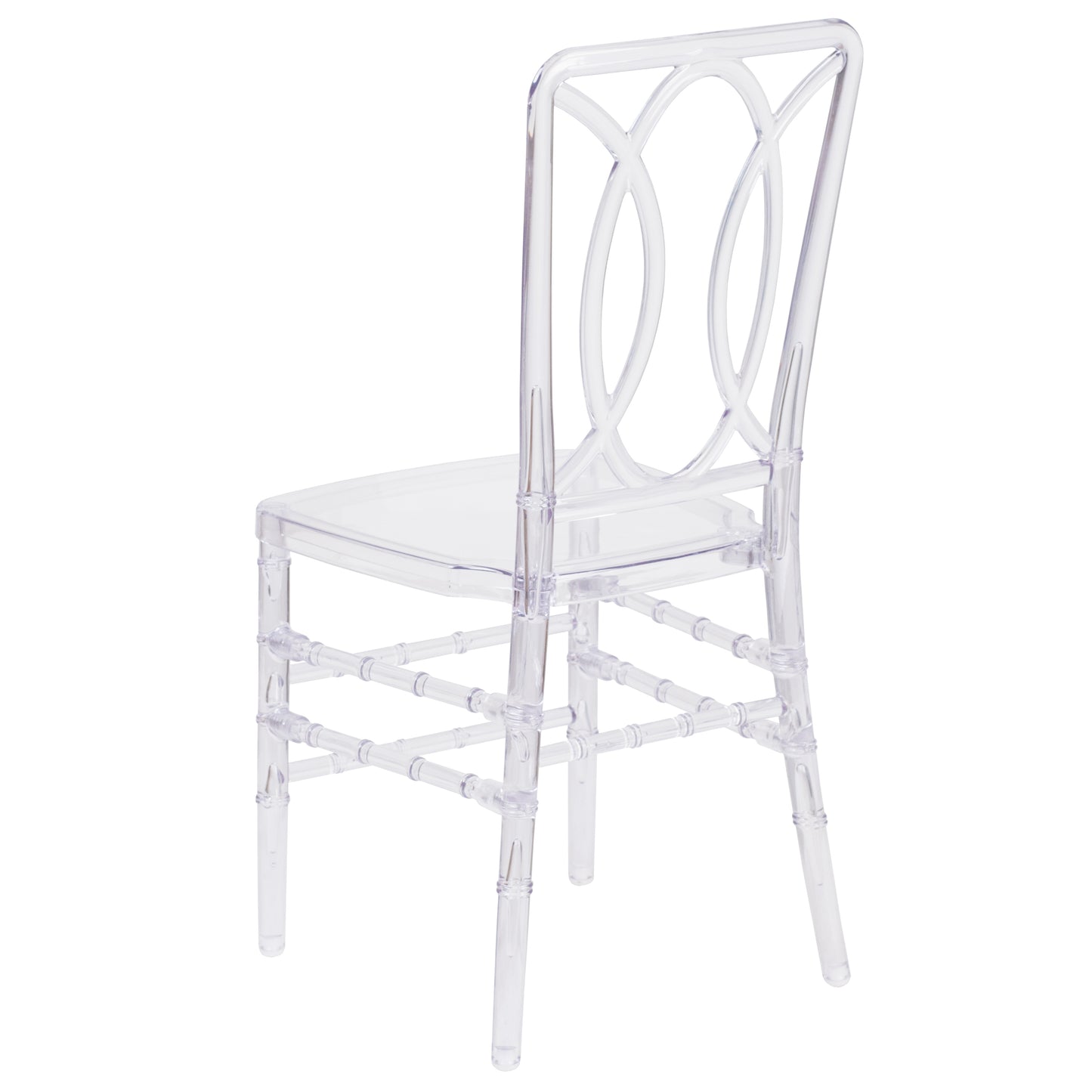 Flash Elegance Crystal Ice Stacking Chair with Designer Back - Event Chair - UV Resistant Crystal Ice