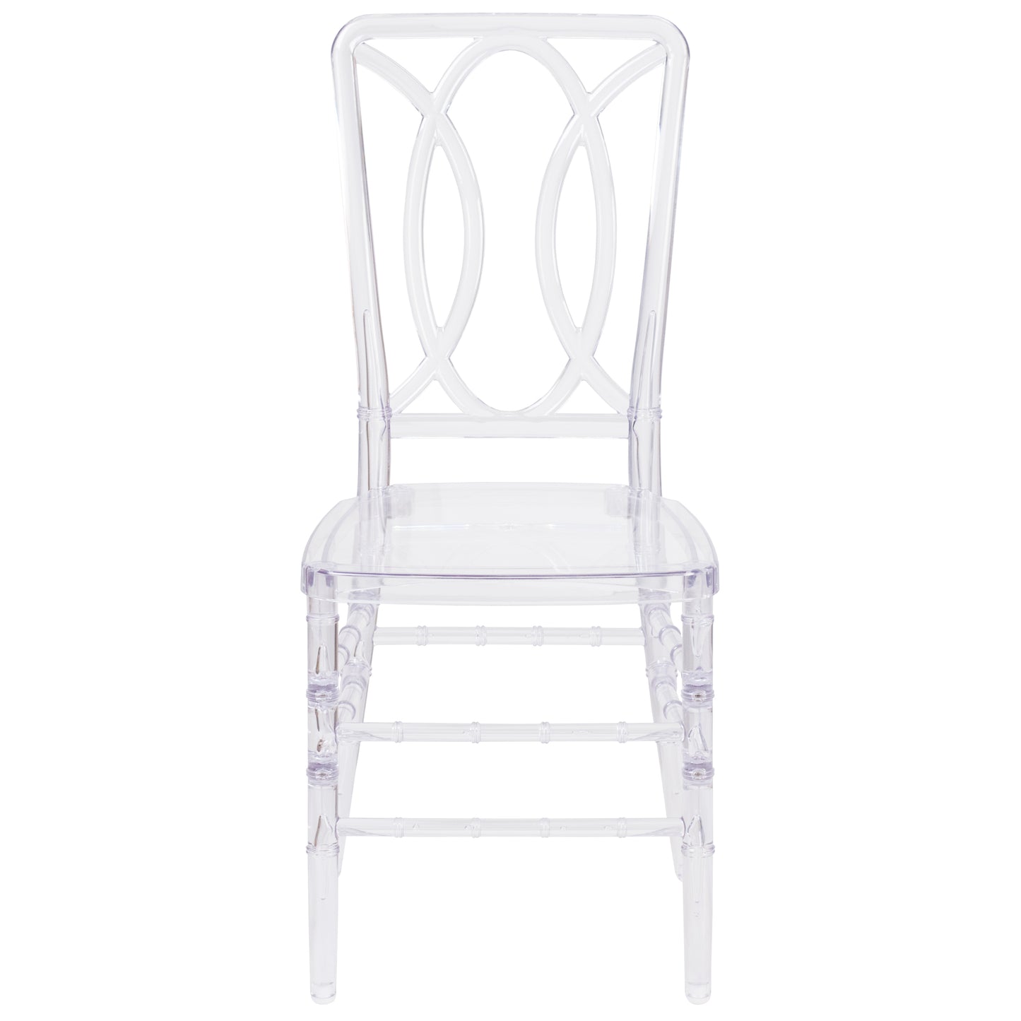 Flash Elegance Crystal Ice Stacking Chair with Designer Back - Event Chair - UV Resistant Crystal Ice