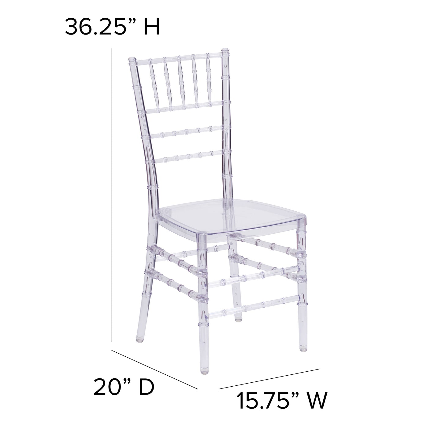 Flash Elegance Crystal Ice Stacking Chiavari Chair Crystal Ice
