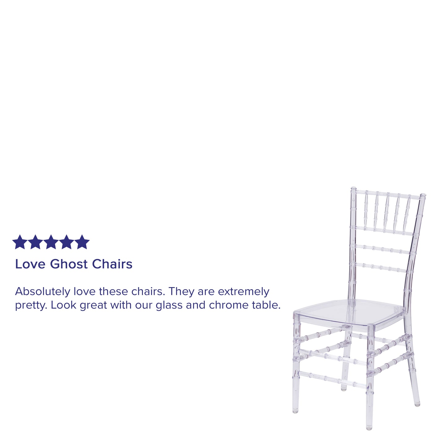 Flash Elegance Crystal Ice Stacking Chiavari Chair Crystal Ice