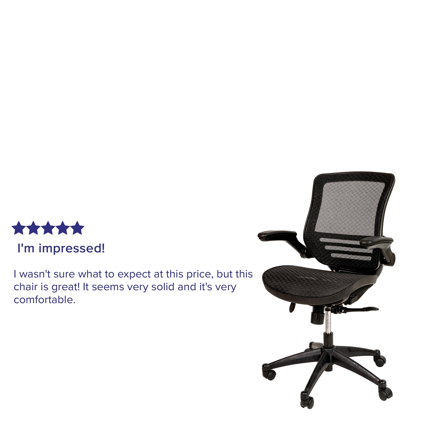 Warfield Mid-Back Transparent Black Mesh Executive Swivel Office Chair with Black Frame and Flip-Up Arms Black Mesh/Black Frame