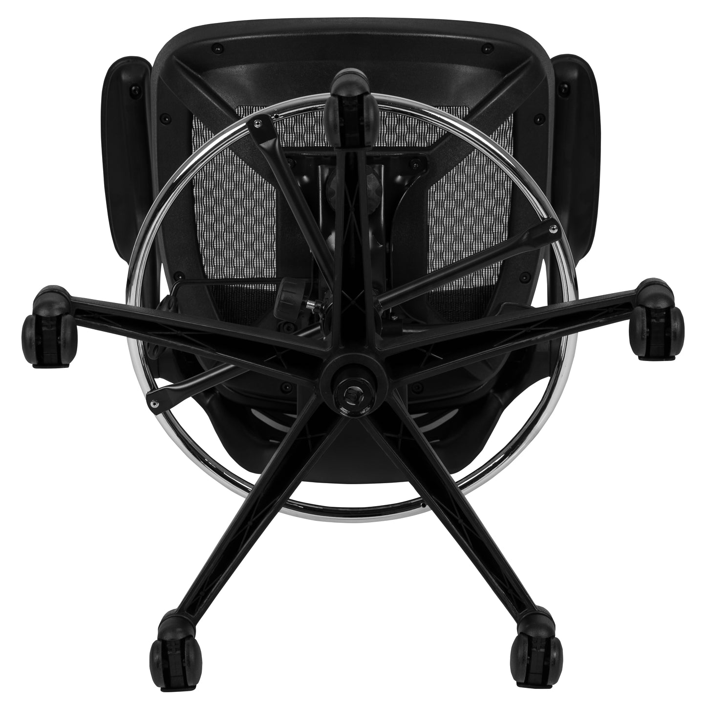 Waylon Mid-Back Transparent Black Mesh Drafting Chair with Black Frame and Flip-Up Arms Black Mesh/Black Frame BL-LB-8801X-D-BLK-GG