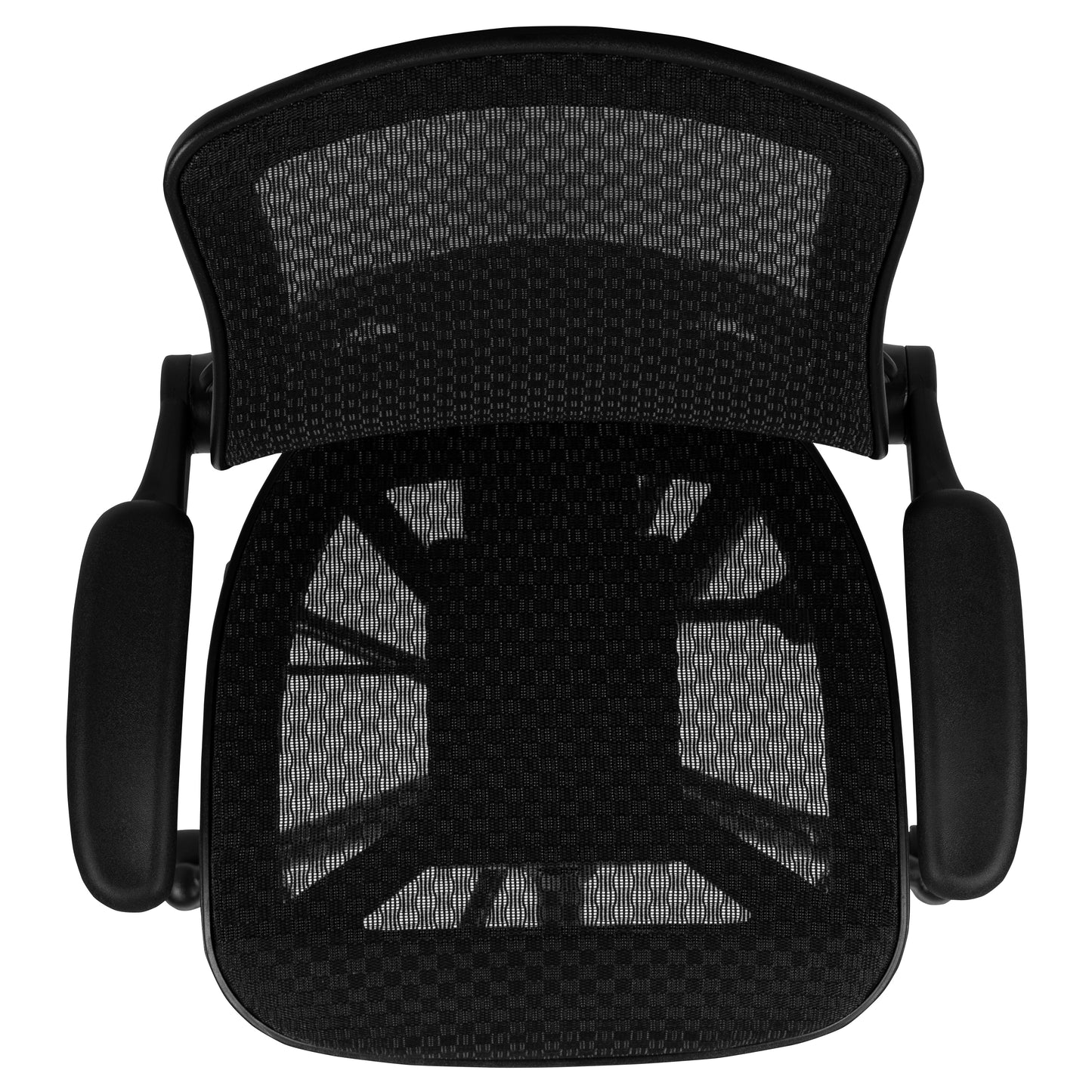Waylon Mid-Back Transparent Black Mesh Drafting Chair with Black Frame and Flip-Up Arms Black Mesh/Black Frame BL-LB-8801X-D-BLK-GG