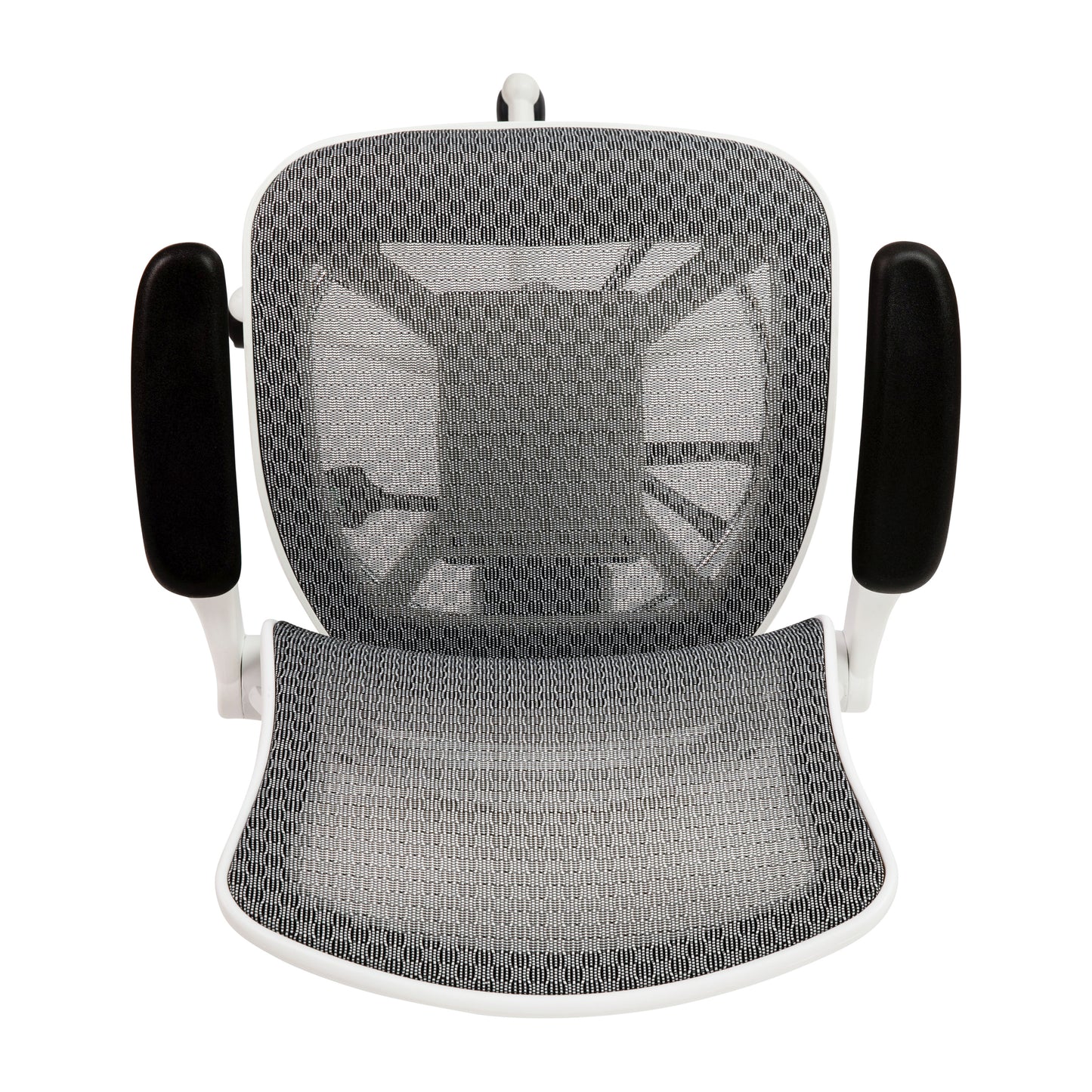 Waylon Mid-Back Transparent Gray Mesh Drafting Chair with White Frame and Flip-Up Arms Gray Mesh/White Frame BL-LB-8801X-D-GR-WH-GG