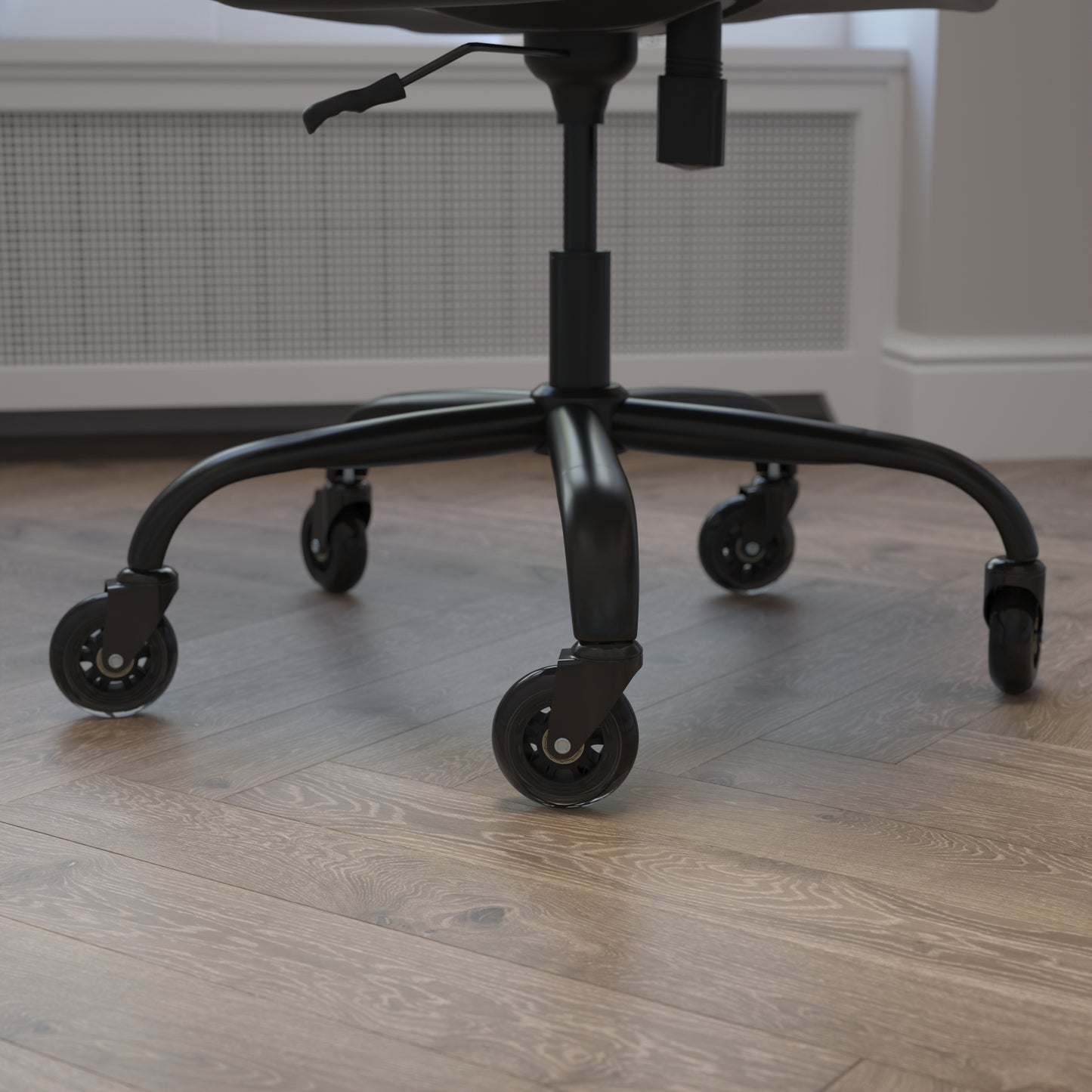 Waylon Transparent Polyurethane Replacement Rolling Wheels for Gaming and Office Chairs Suitable for Hardwood Floors & Carpet - Set of 5 Black/Clear