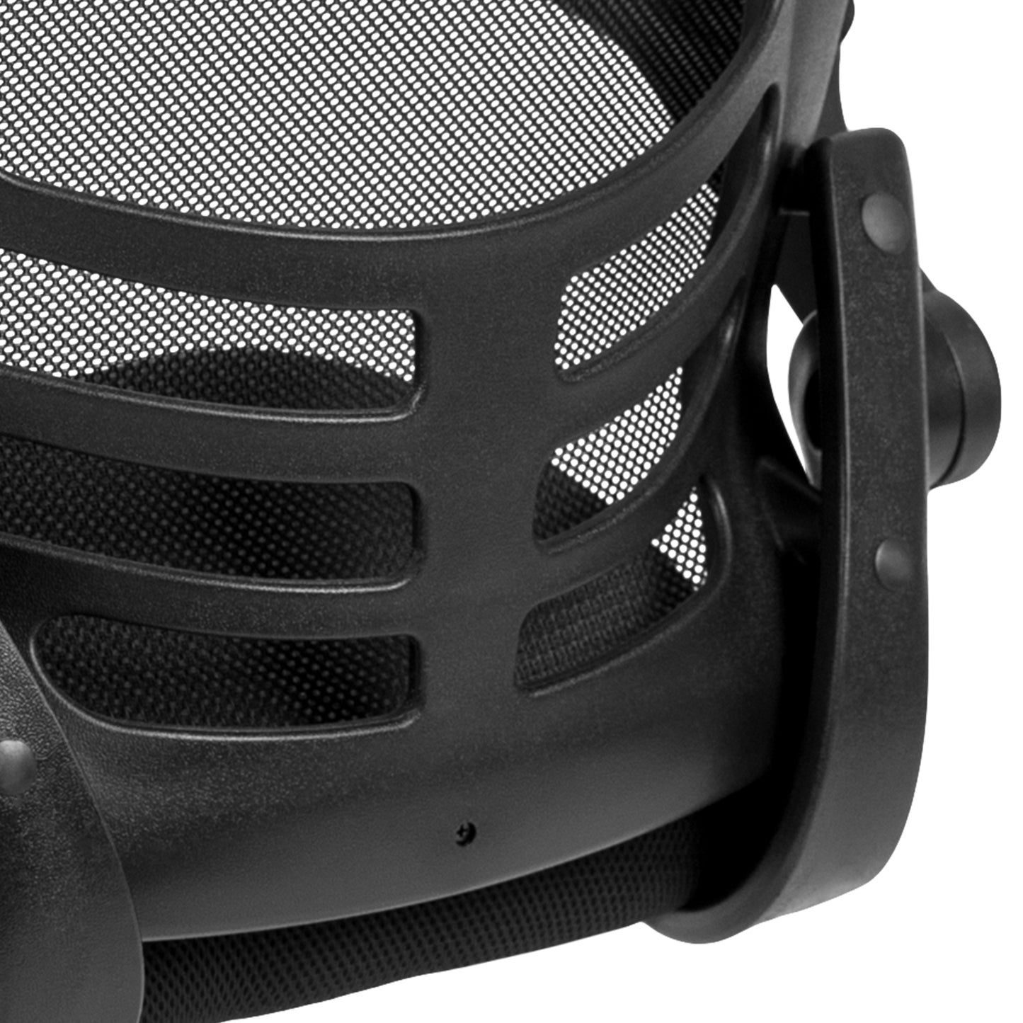 Kelista Black Mesh Sled Base Side Reception Chair with Flip-Up Arms Black Mesh