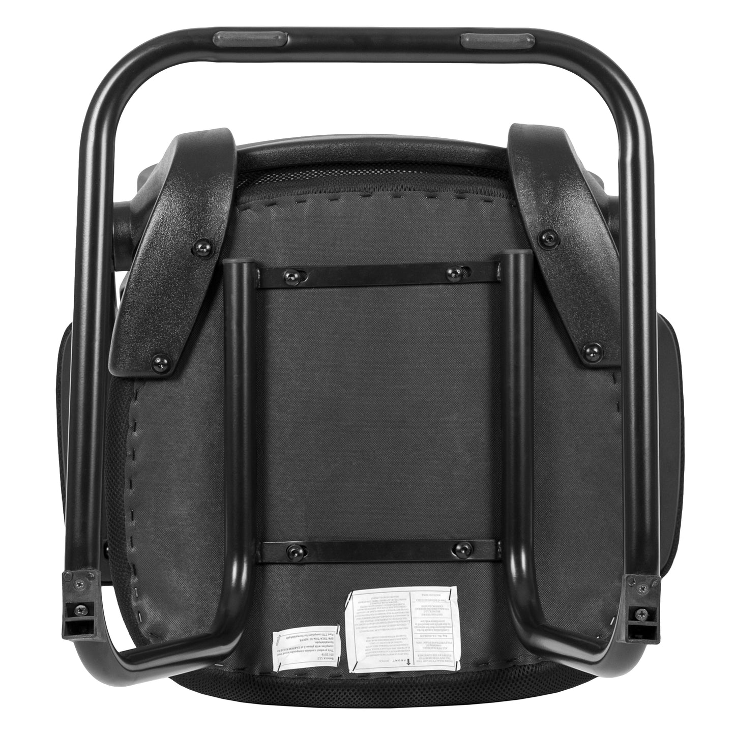 Kelista Black Mesh Sled Base Side Reception Chair with Flip-Up Arms Black Mesh