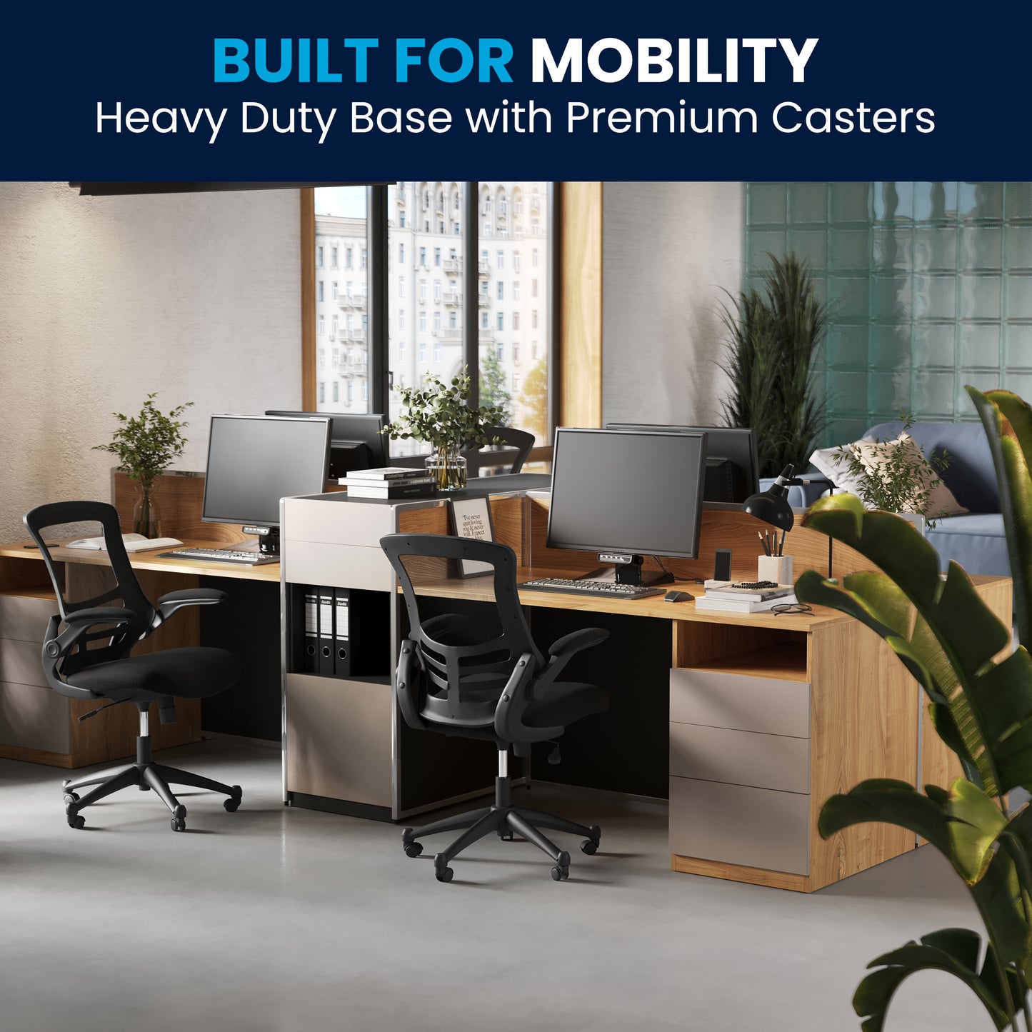 Kelista Mid-Back Black Mesh Swivel Ergonomic Task Office Chair with Flip-Up Arms Black Mesh/Black Frame