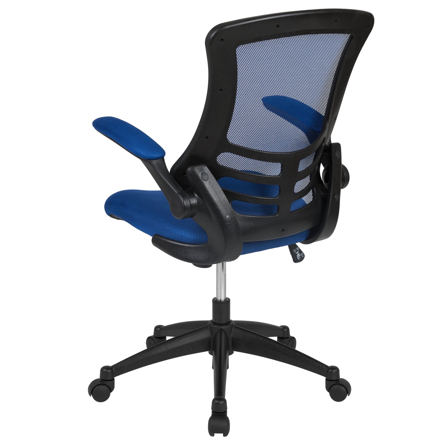 Kelista Mid-Back Blue Mesh Swivel Ergonomic Task Office Chair with Flip-Up Arms Blue Mesh/Black Frame