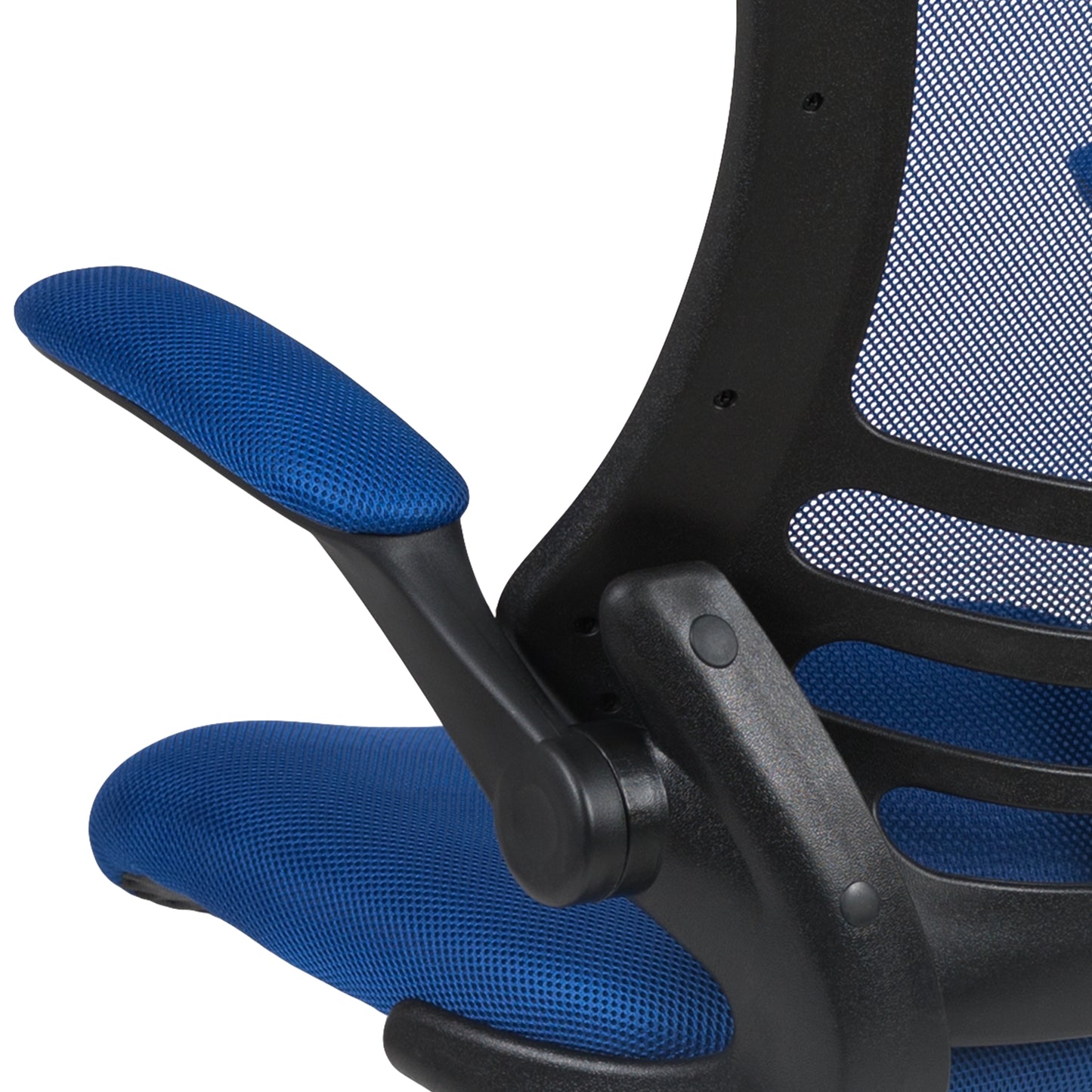 Kelista Mid-Back Blue Mesh Swivel Ergonomic Task Office Chair with Flip-Up Arms Blue Mesh/Black Frame