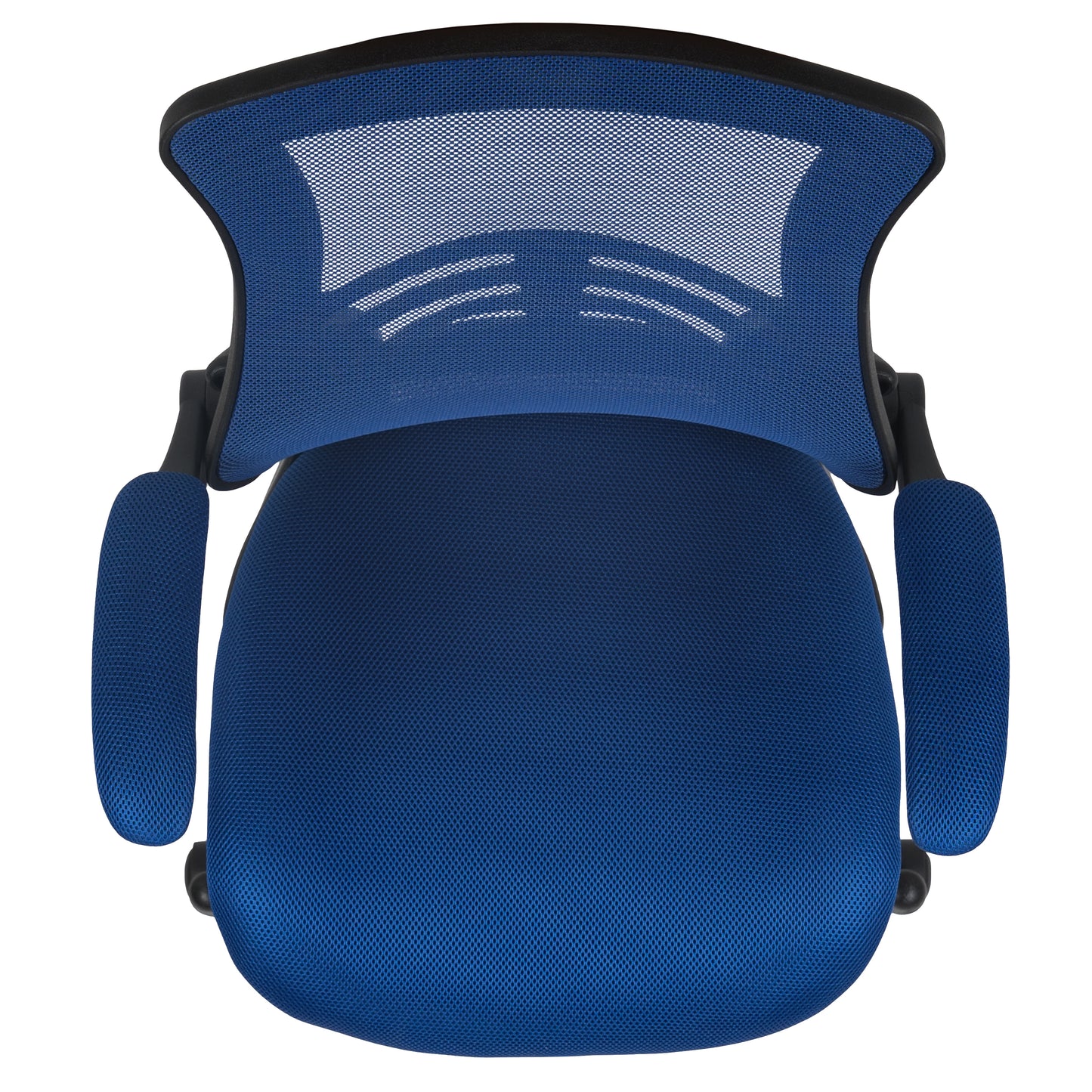 Kelista Mid-Back Blue Mesh Swivel Ergonomic Task Office Chair with Flip-Up Arms Blue Mesh/Black Frame