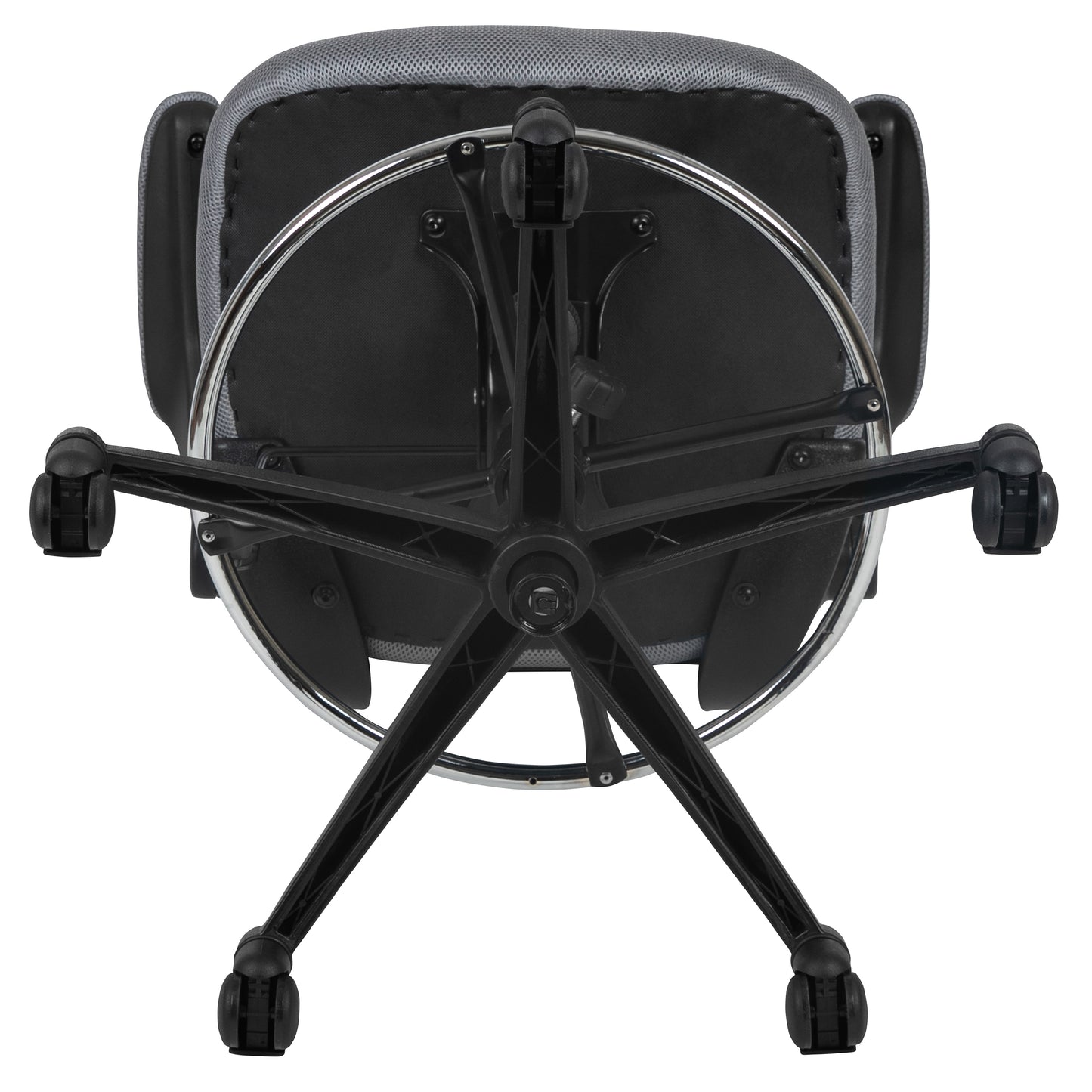 Kelista Mid-Back Dark Gray Mesh Ergonomic Drafting Chair with Adjustable Foot Ring and Flip-Up Arms Dark Gray Mesh/Black Frame