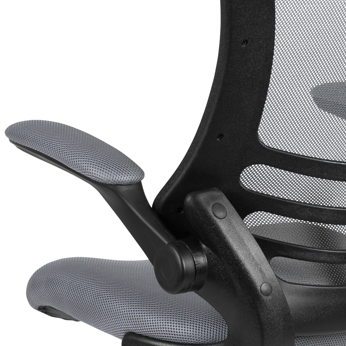 Kelista Mid-Back Dark Gray Mesh Ergonomic Drafting Chair with Adjustable Foot Ring and Flip-Up Arms Dark Gray Mesh/Black Frame
