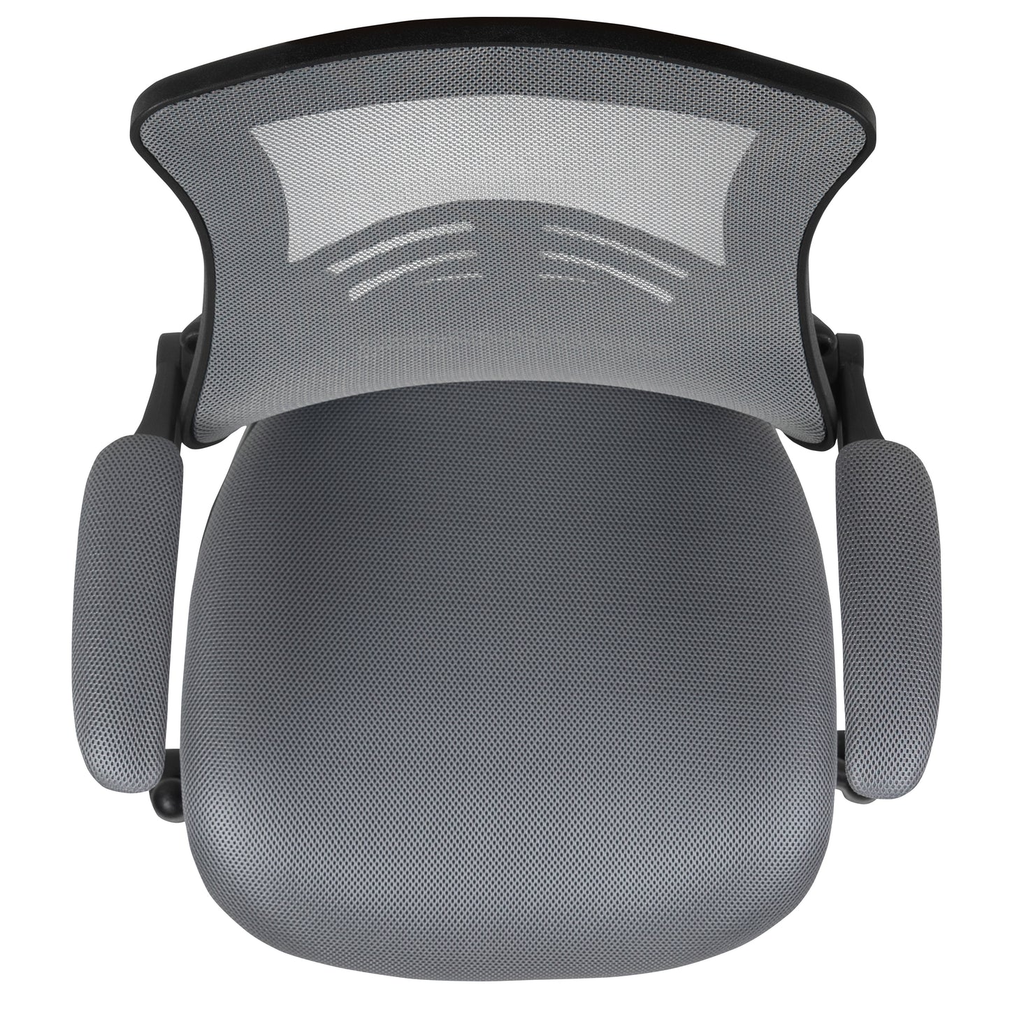 Kelista Mid-Back Dark Gray Mesh Ergonomic Drafting Chair with Adjustable Foot Ring and Flip-Up Arms Dark Gray Mesh/Black Frame