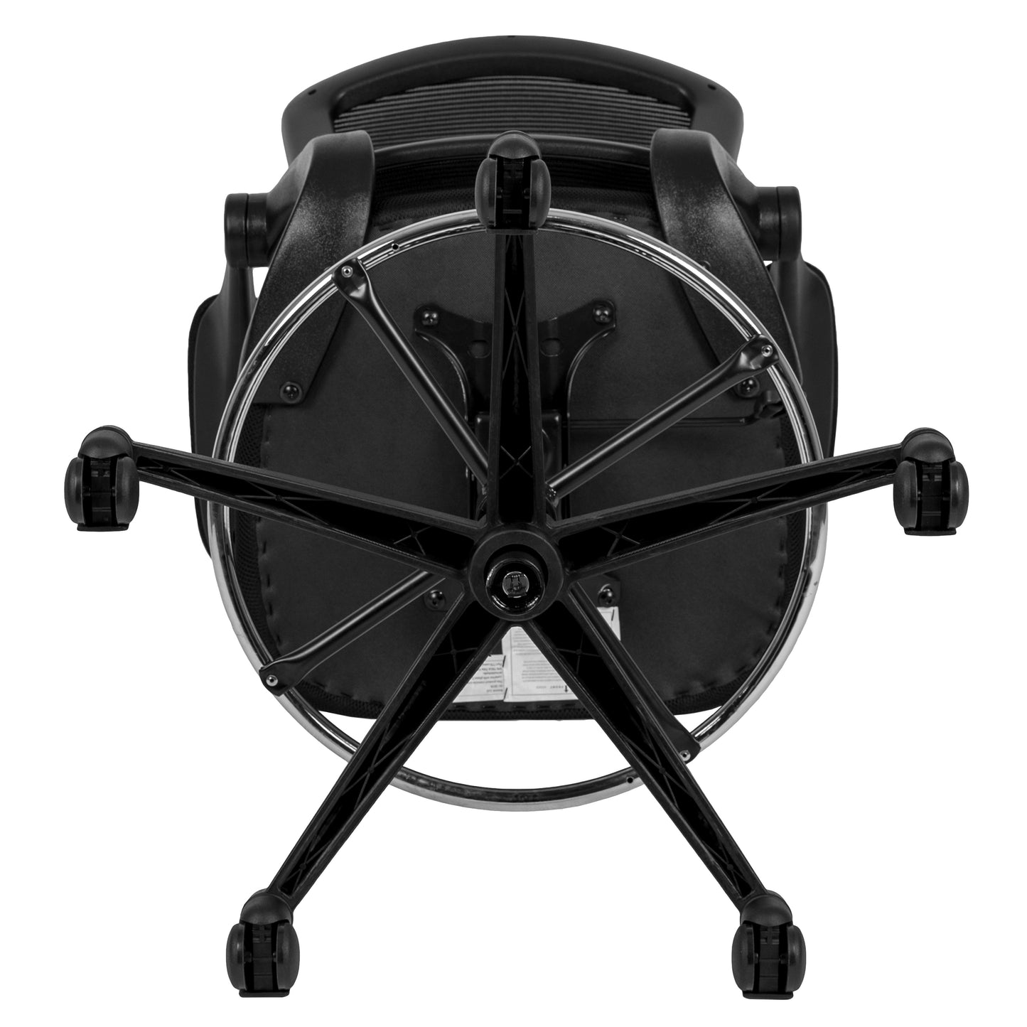 Kelista Mid-Back Black Mesh Ergonomic Drafting Chair with Adjustable Foot Ring and Flip-Up Arms Black Mesh/Black Frame