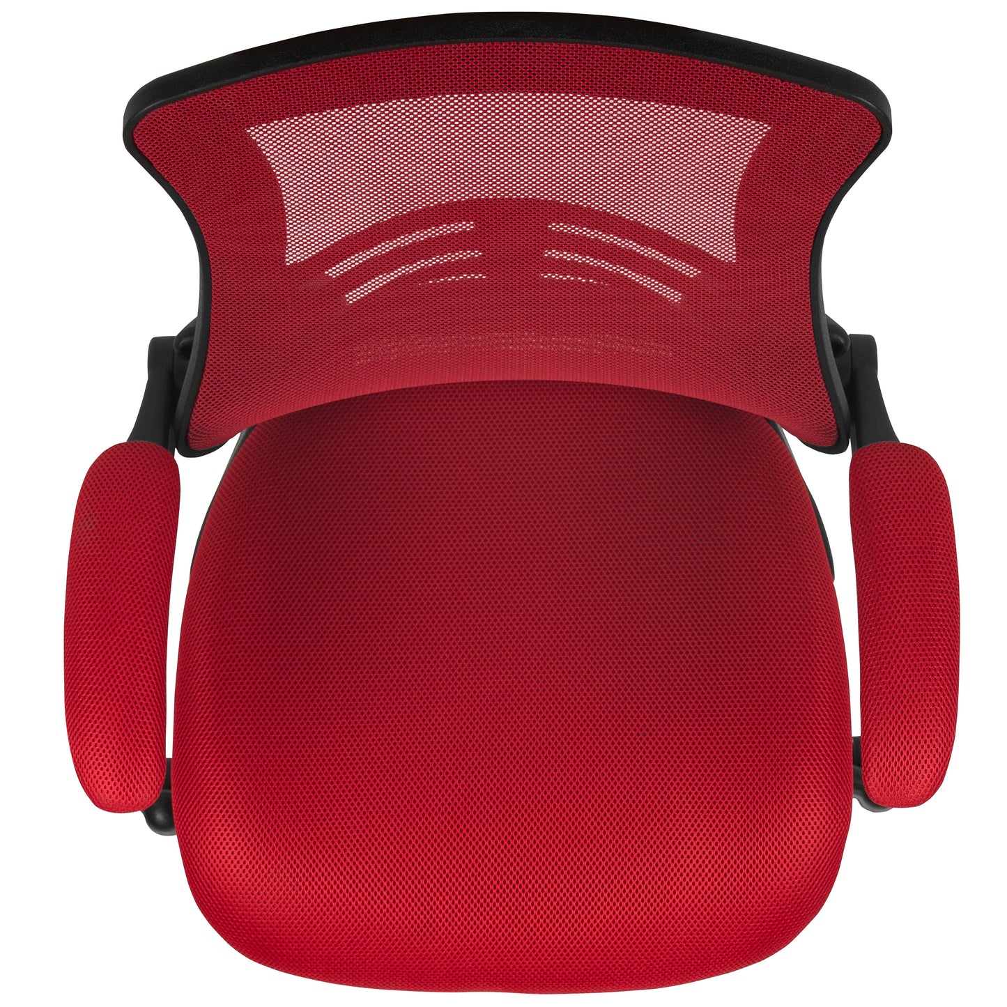 Kelista Mid-Back Red Mesh Ergonomic Drafting Chair with Adjustable Foot Ring and Flip-Up Arms Red Mesh/Black Frame