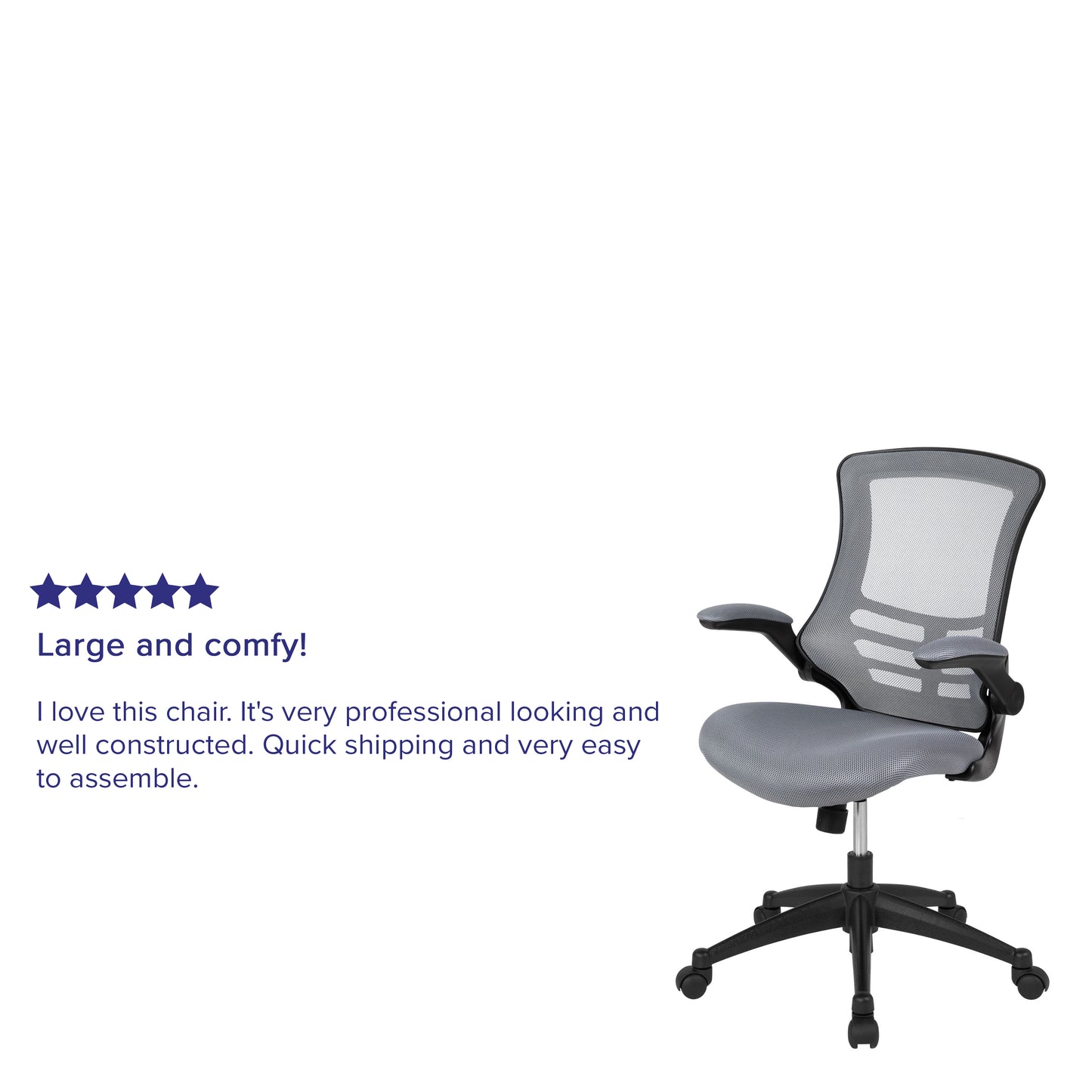 Kelista Mid-Back Dark Gray Mesh Swivel Ergonomic Task Office Chair with Flip-Up Arms Dark Gray Mesh/Black Frame