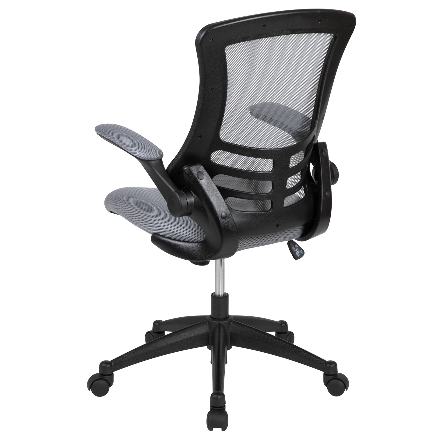 Kelista Mid-Back Dark Gray Mesh Swivel Ergonomic Task Office Chair with Flip-Up Arms Dark Gray Mesh/Black Frame