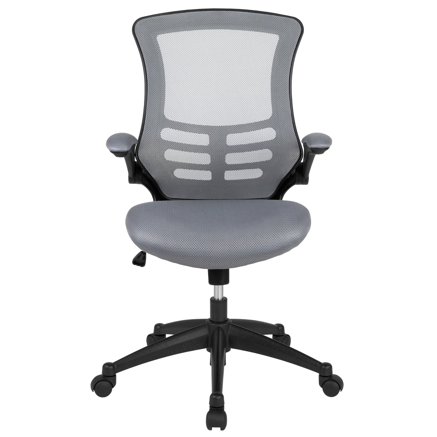 Kelista Mid-Back Dark Gray Mesh Swivel Ergonomic Task Office Chair with Flip-Up Arms Dark Gray Mesh/Black Frame
