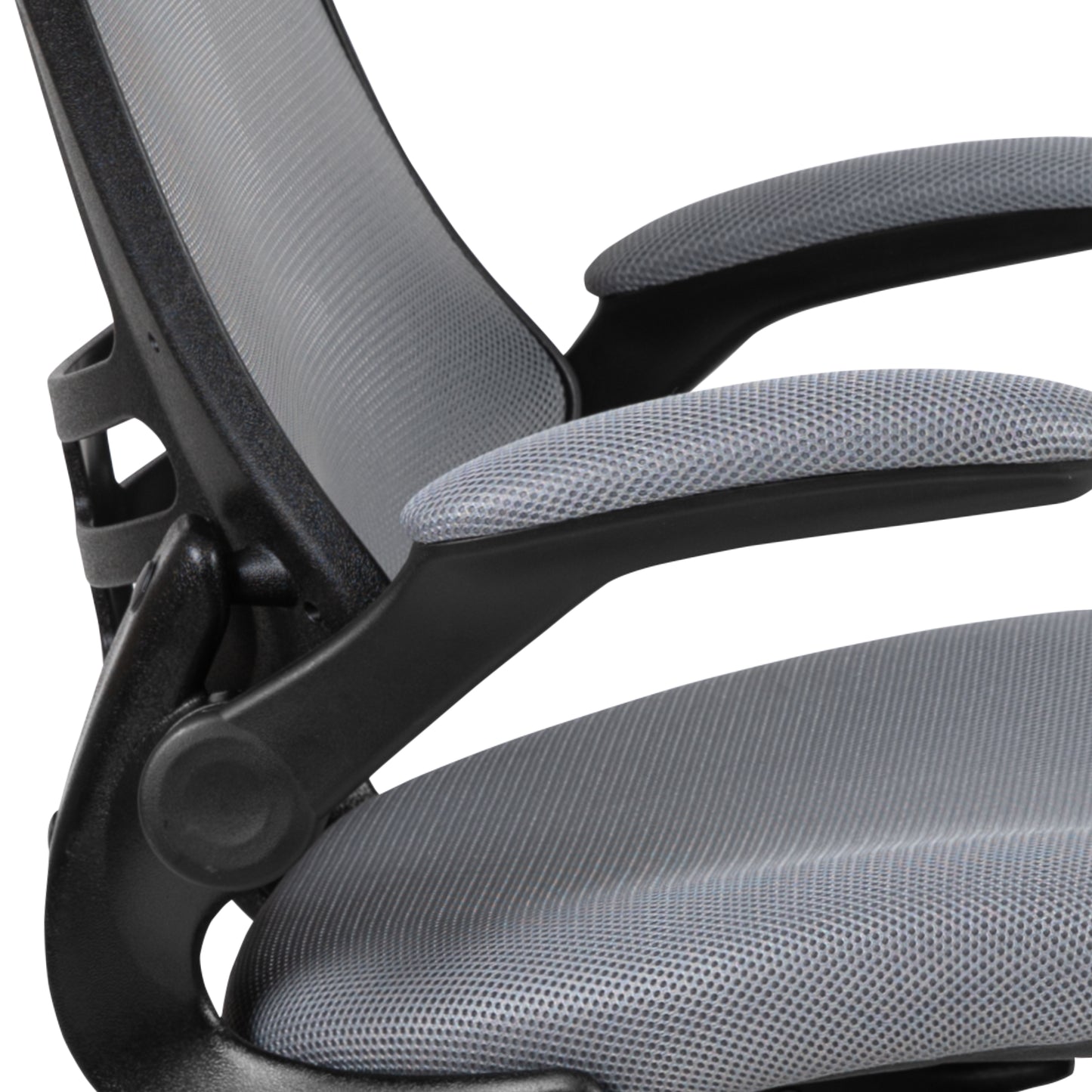 Kelista Mid-Back Dark Gray Mesh Swivel Ergonomic Task Office Chair with Flip-Up Arms Dark Gray Mesh/Black Frame