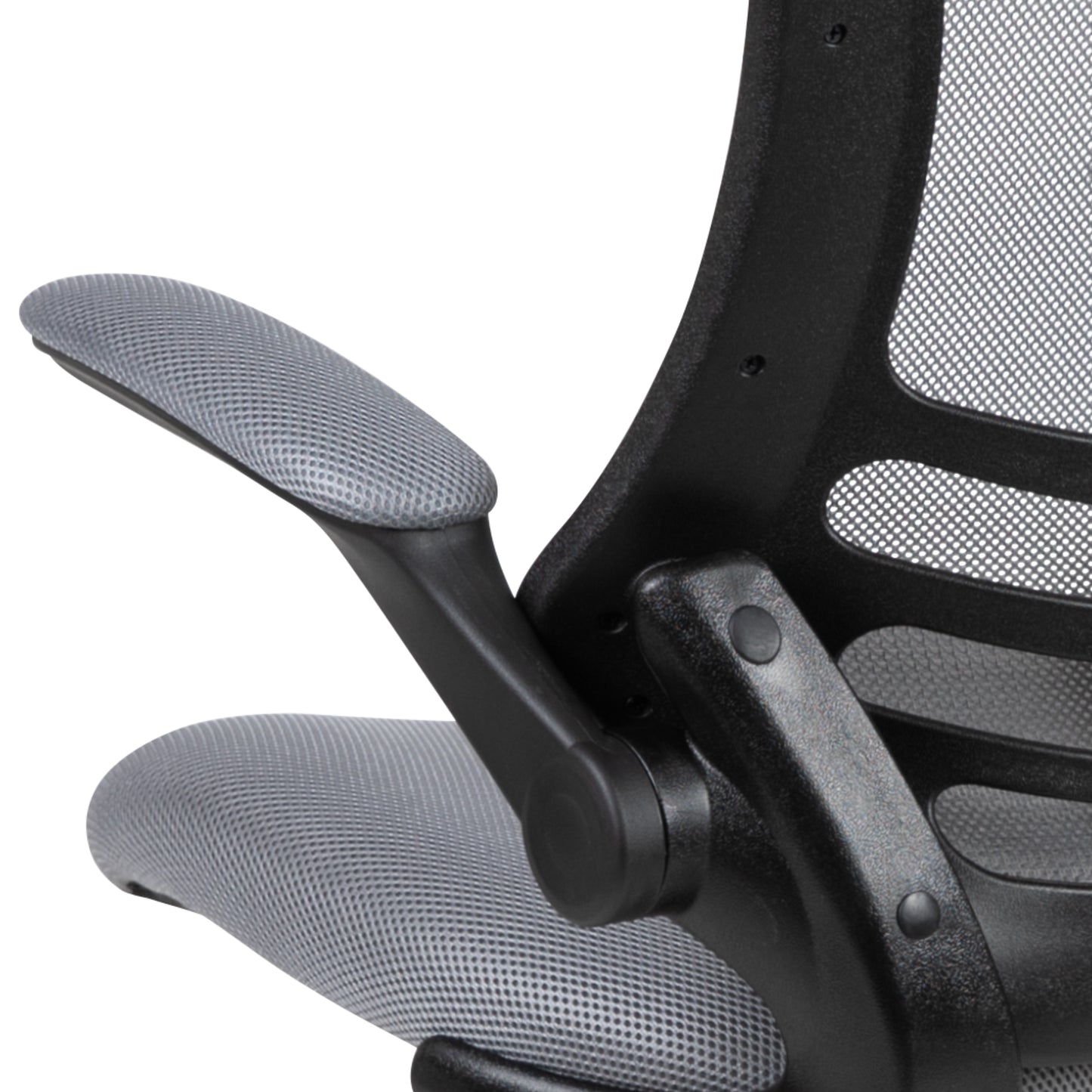 Kelista Mid-Back Dark Gray Mesh Swivel Ergonomic Task Office Chair with Flip-Up Arms Dark Gray Mesh/Black Frame