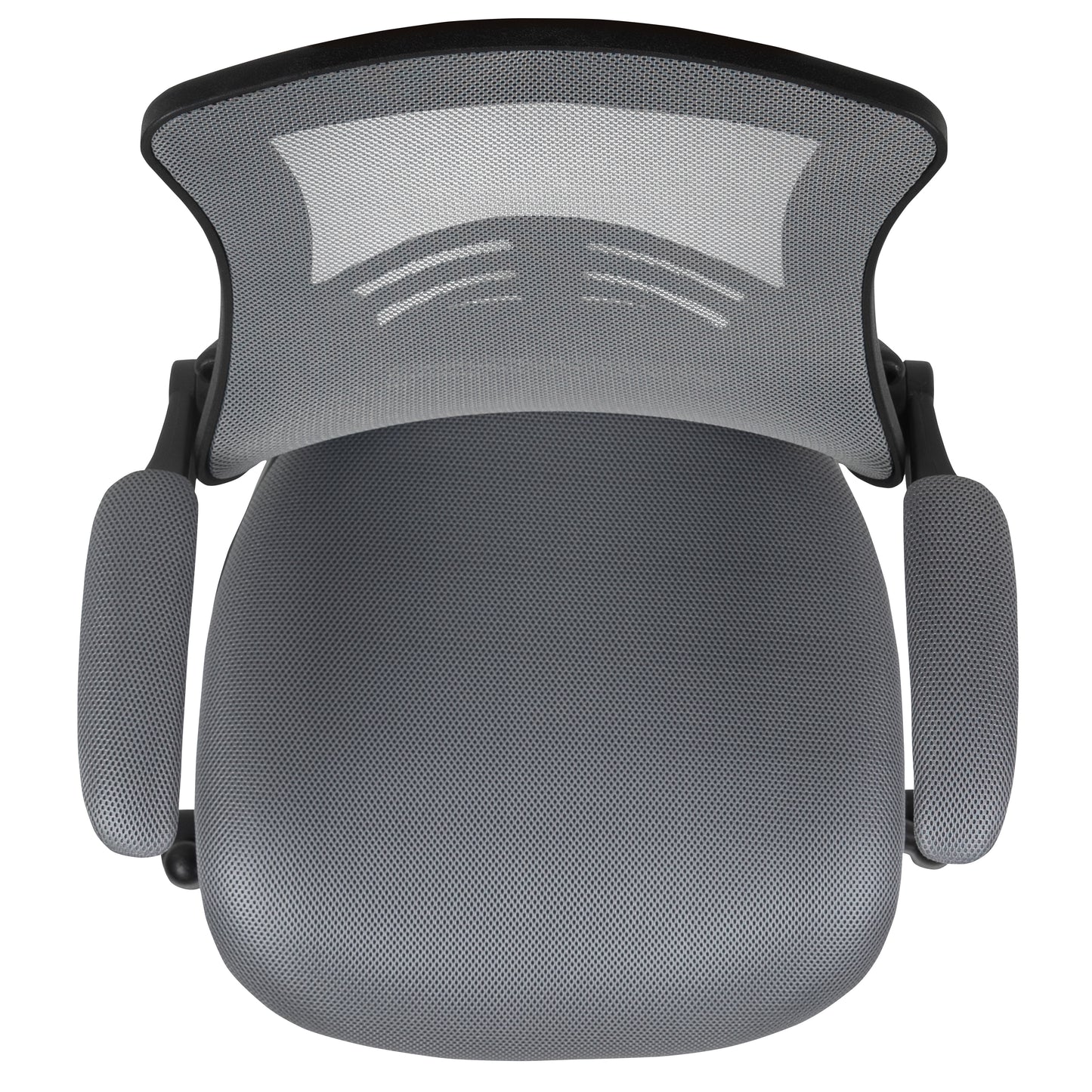 Kelista Mid-Back Dark Gray Mesh Swivel Ergonomic Task Office Chair with Flip-Up Arms Dark Gray Mesh/Black Frame