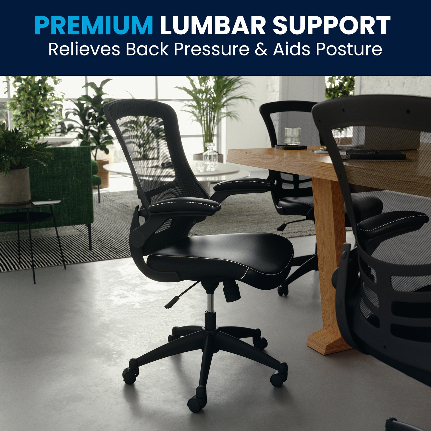 Kelista Desk Chair with Wheels | Swivel Chair with Mid-Back Black Mesh and LeatherSoft Seat for Home Office and Desk Black Mesh & LeatherSoft/Black Frame