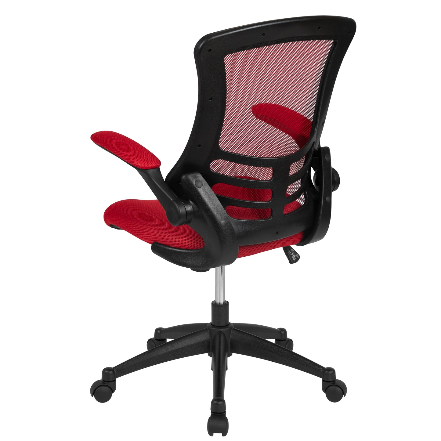 Kelista Mid-Back Red Mesh Swivel Ergonomic Task Office Chair with Flip-Up Arms Red Mesh/Black Frame