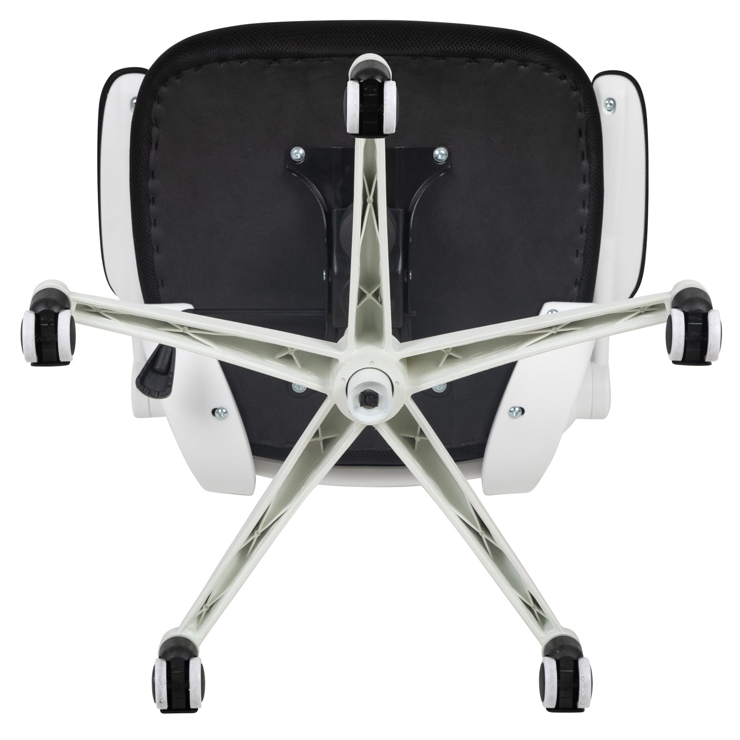 Kelista Mid-Back Black Mesh Swivel Ergonomic Task Office Chair with White Frame and Flip-Up Arms Black Mesh/White Frame