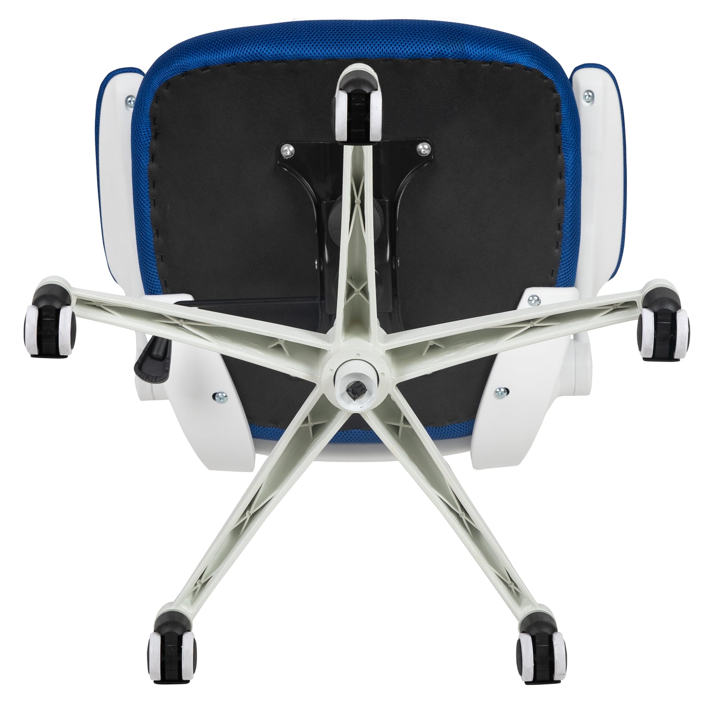 Kelista Mid-Back Blue Mesh Swivel Ergonomic Task Office Chair with White Frame and Flip-Up Arms Blue Mesh/White Frame