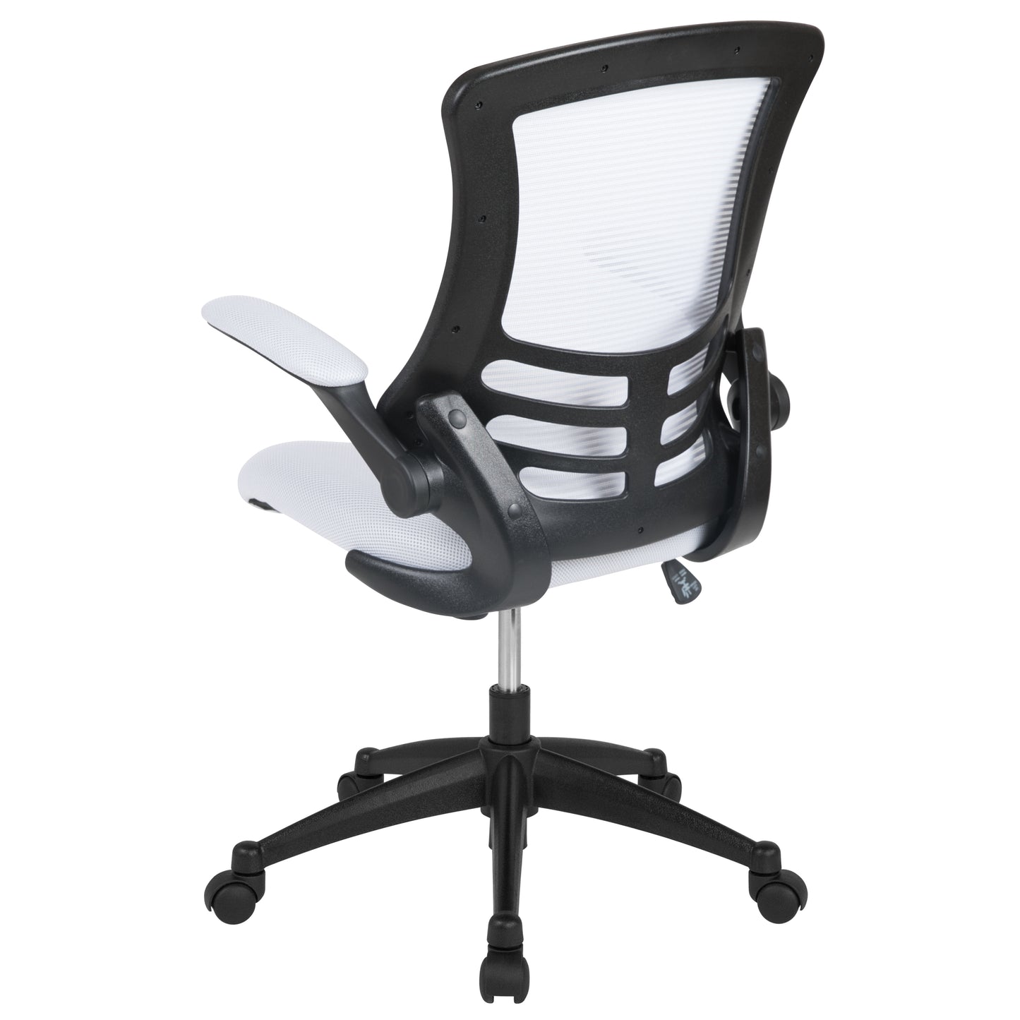 Kelista Mid-Back White Mesh Swivel Ergonomic Task Office Chair with Flip-Up Arms White Mesh/Black Frame