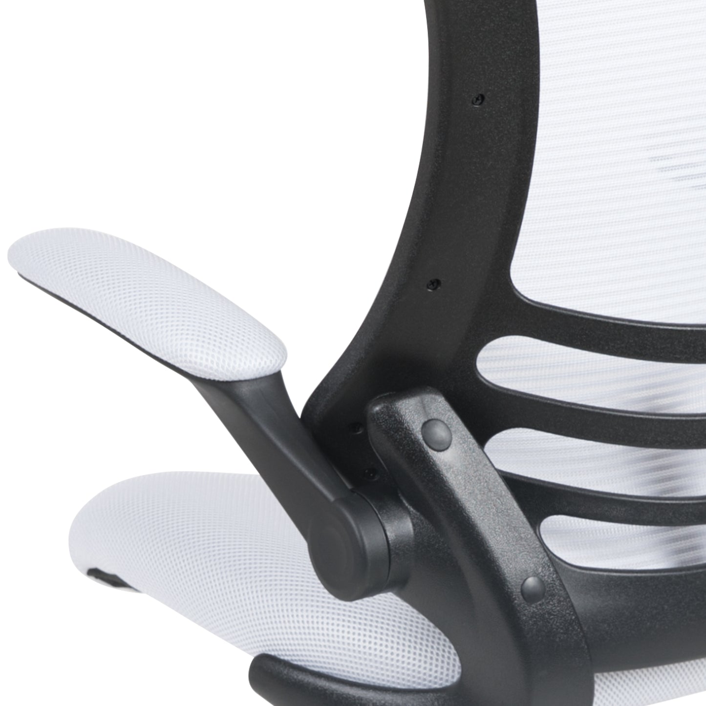 Kelista Mid-Back White Mesh Swivel Ergonomic Task Office Chair with Flip-Up Arms White Mesh/Black Frame